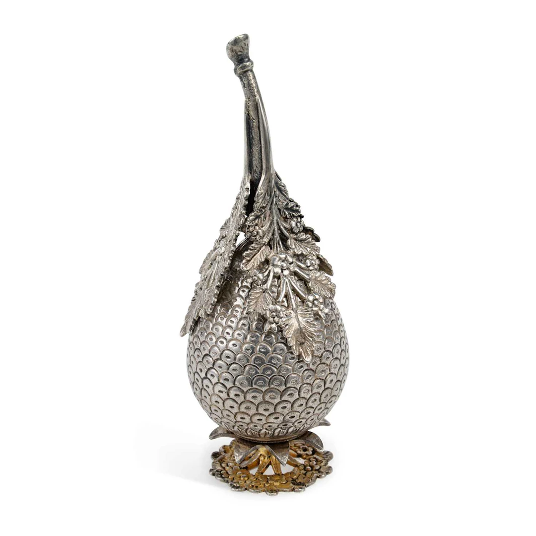 AN OTTOMAN SILVER ROSEWATER SPRINKLER