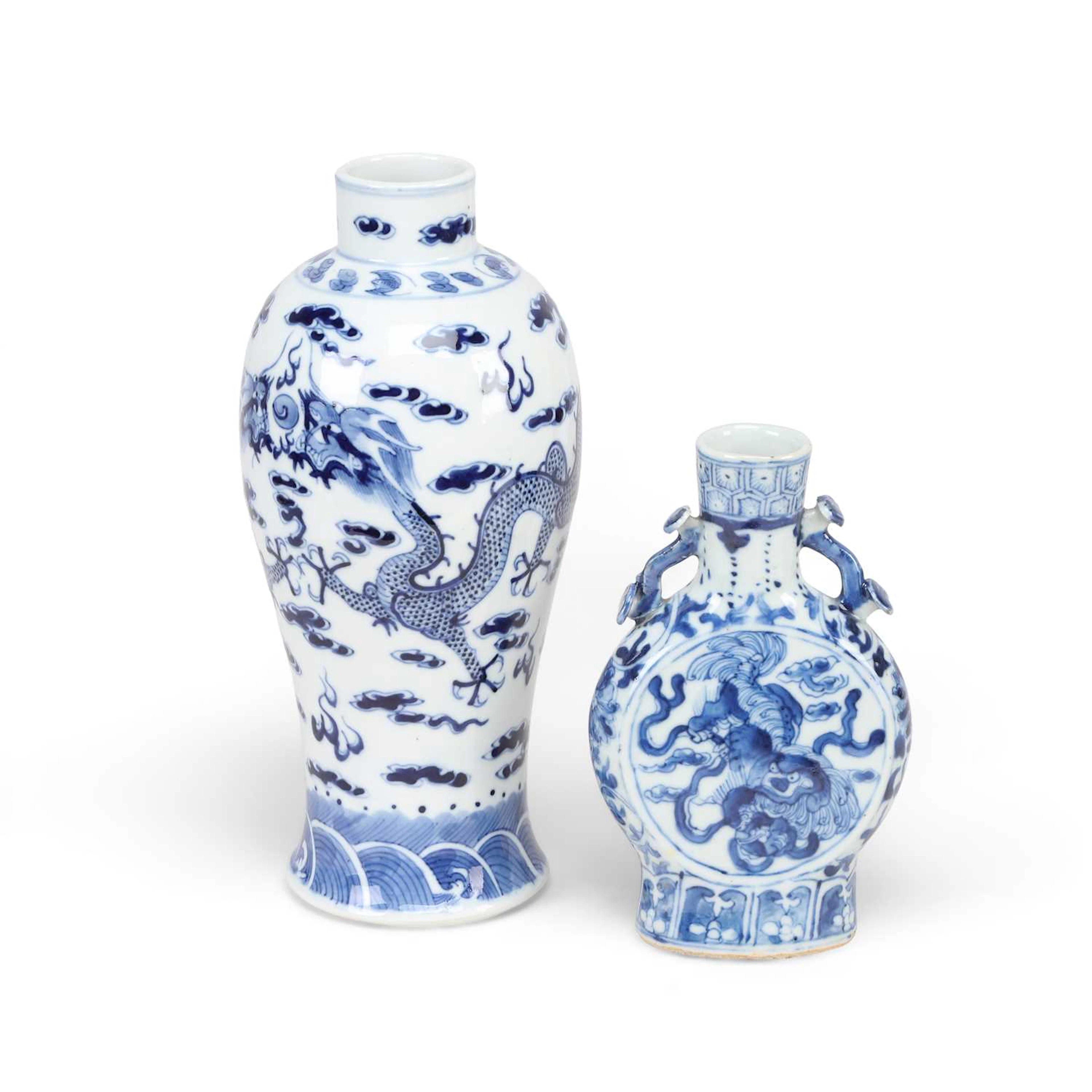 TWO CHINESE BLUE AND WHITE VASES