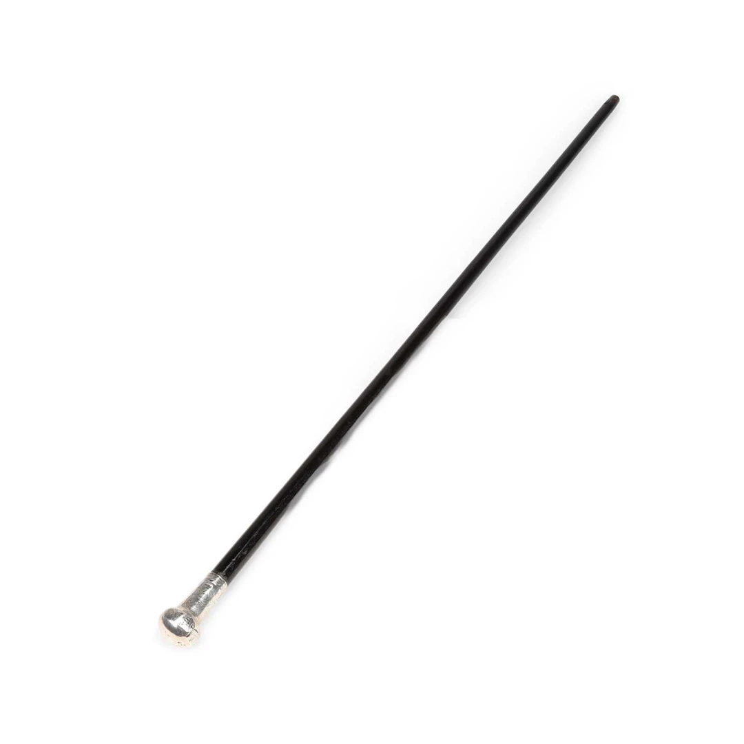 A SILVER-MOUNTED WALKING CANE