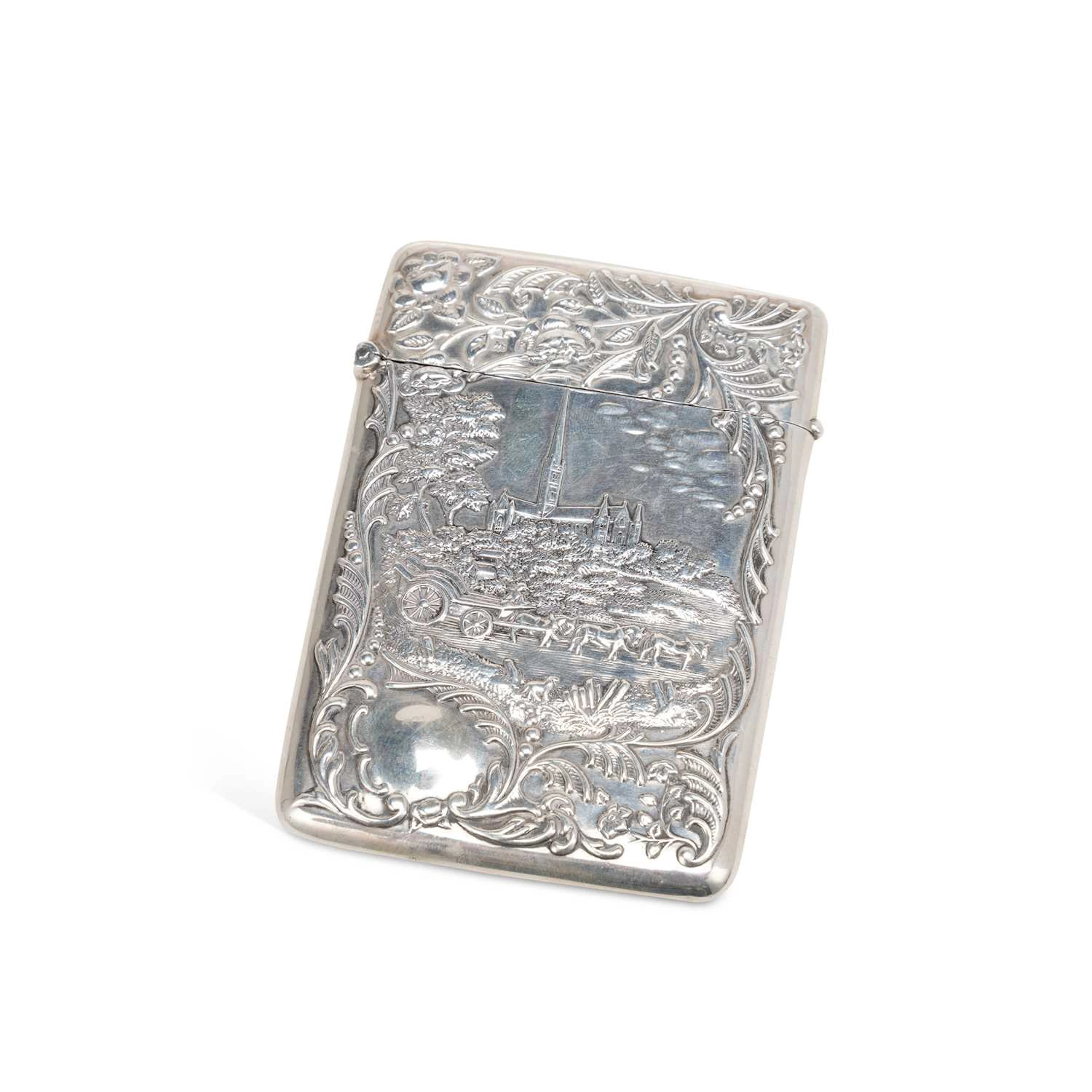 AN EDWARDIAN SILVER CARD CASE
