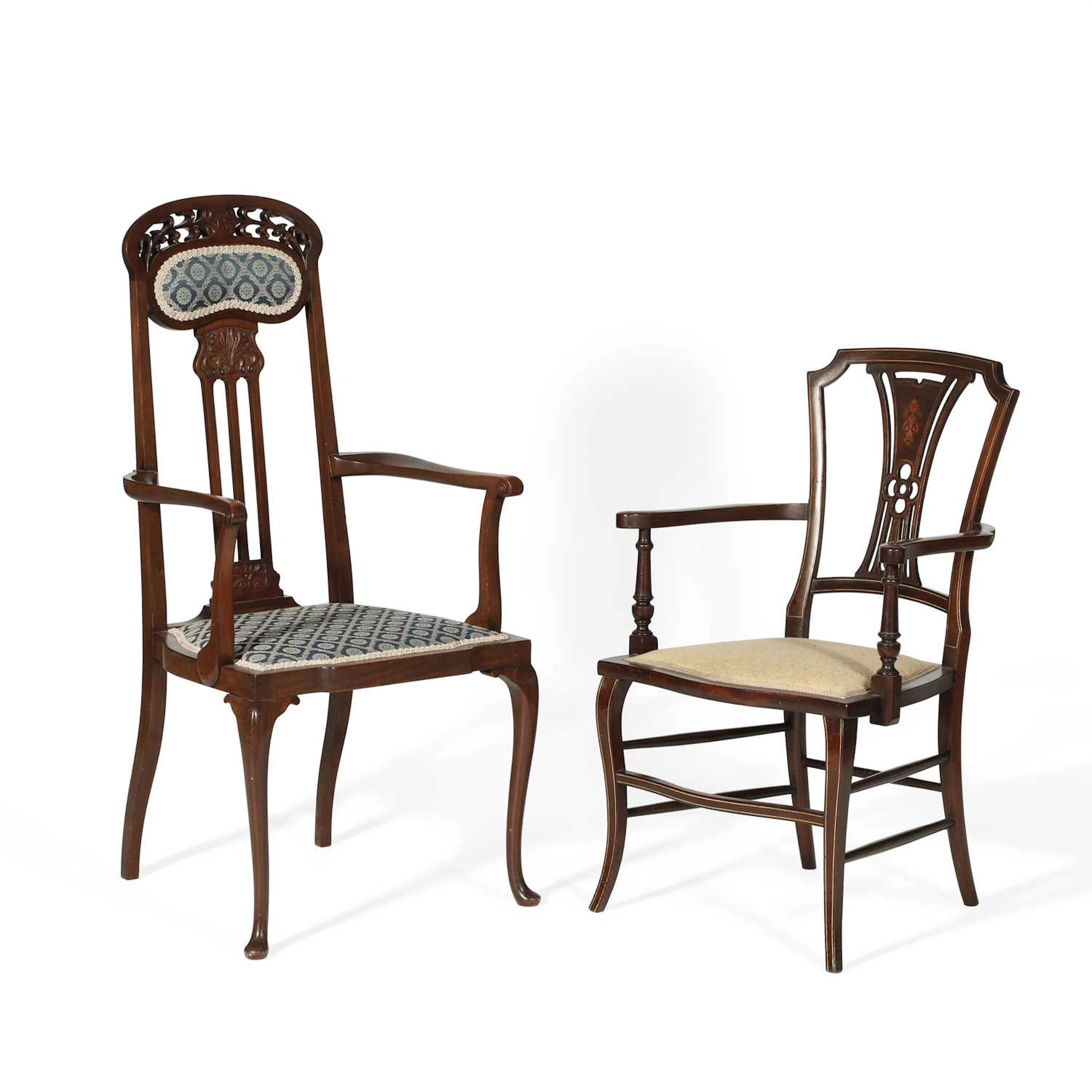 TWO EDWARDIAN MAHOGANY CHAIRS