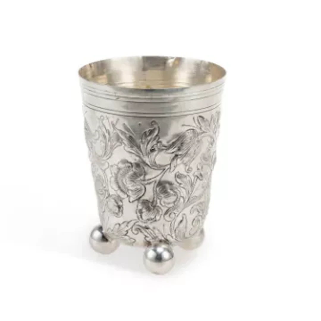 AN 18TH CENTURY GERMAN SILVER BEAKER