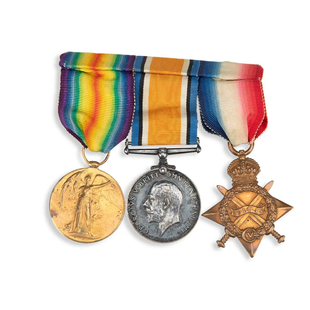 TWO FIRST WORLD WAR MEDAL TRIOS