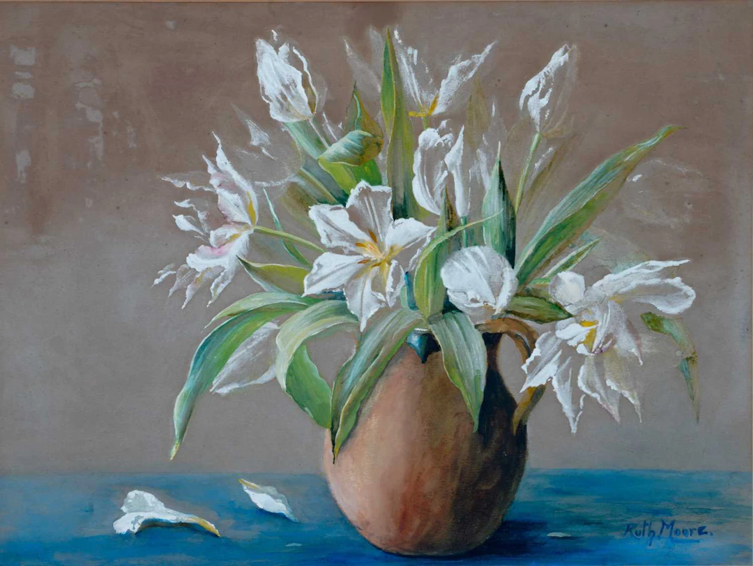 RUTH MOORE (19TH/20TH CENTURY) STILL LIFE OF FLOWERS IN A JUG