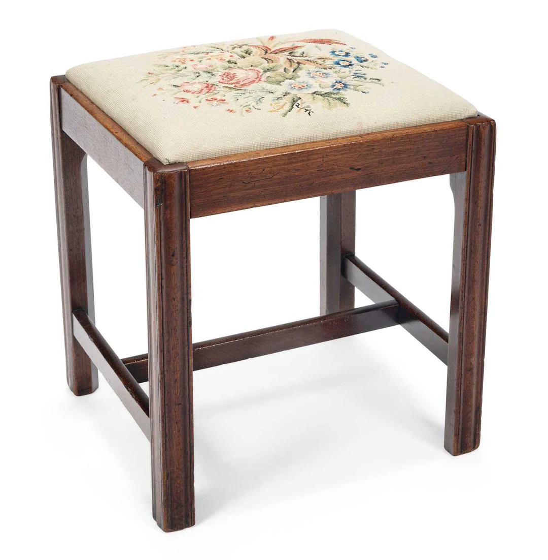 A GEORGE III MAHOGANY STOOL