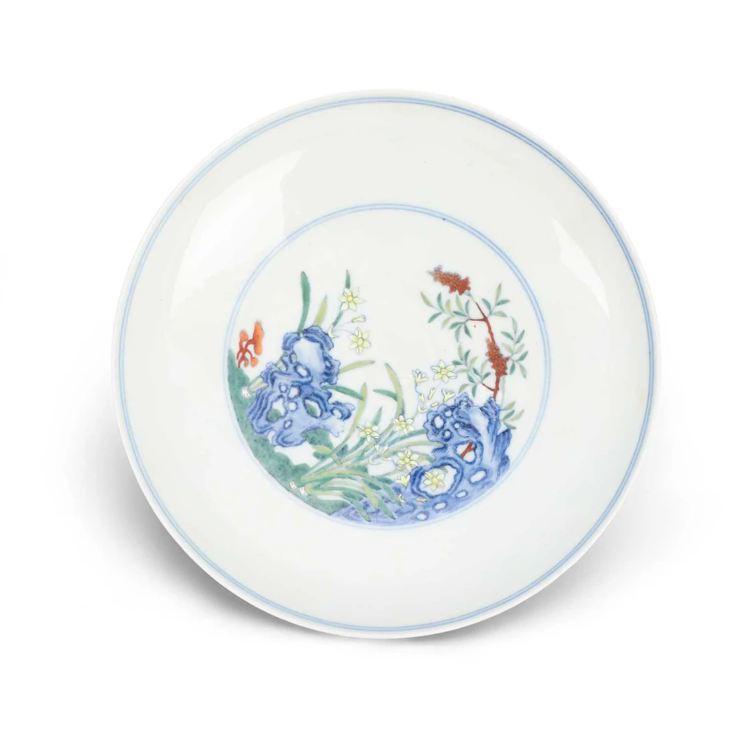 A CHINESE DOUCAI SAUCER DISH