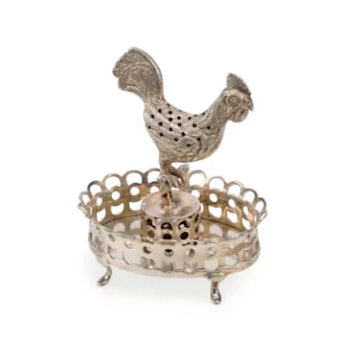 A CONTINENTAL SILVER NOVELTY TOOTHPICK HOLDER