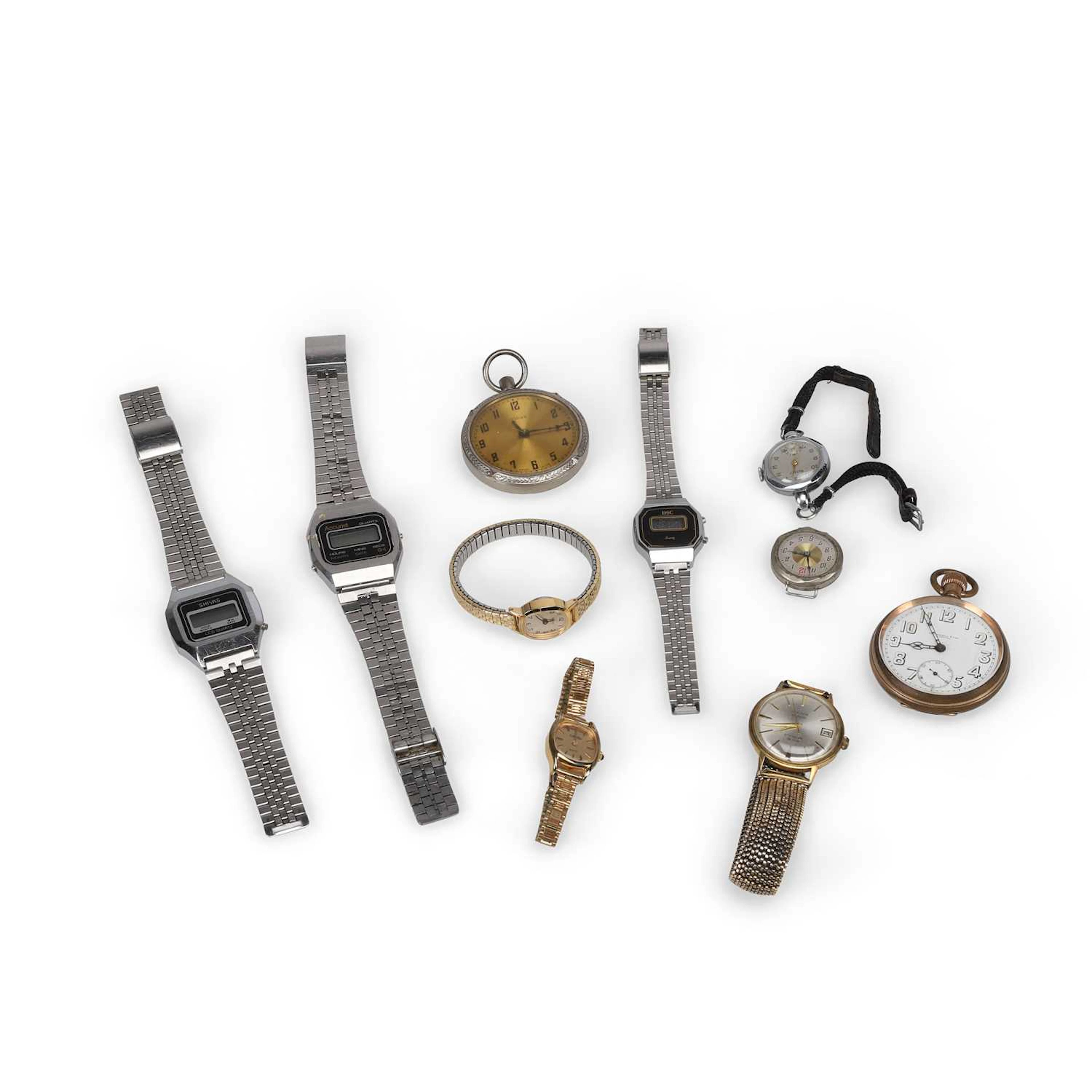 A GROUP OF POCKET WATCHES AND WRIST WATCHES