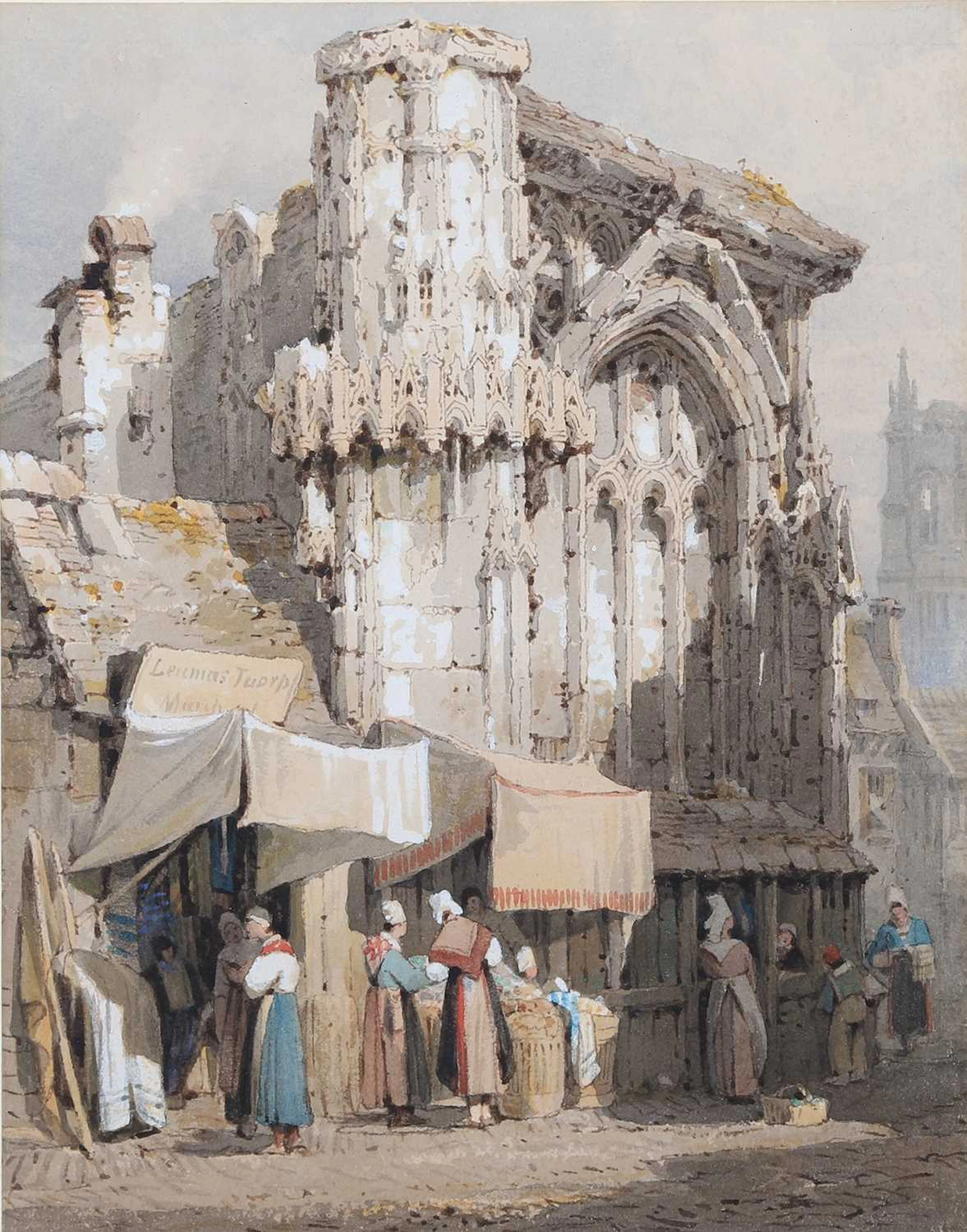 SAMUEL PROUT (1783-1852) STREET IN LISIEUX, FRANCE