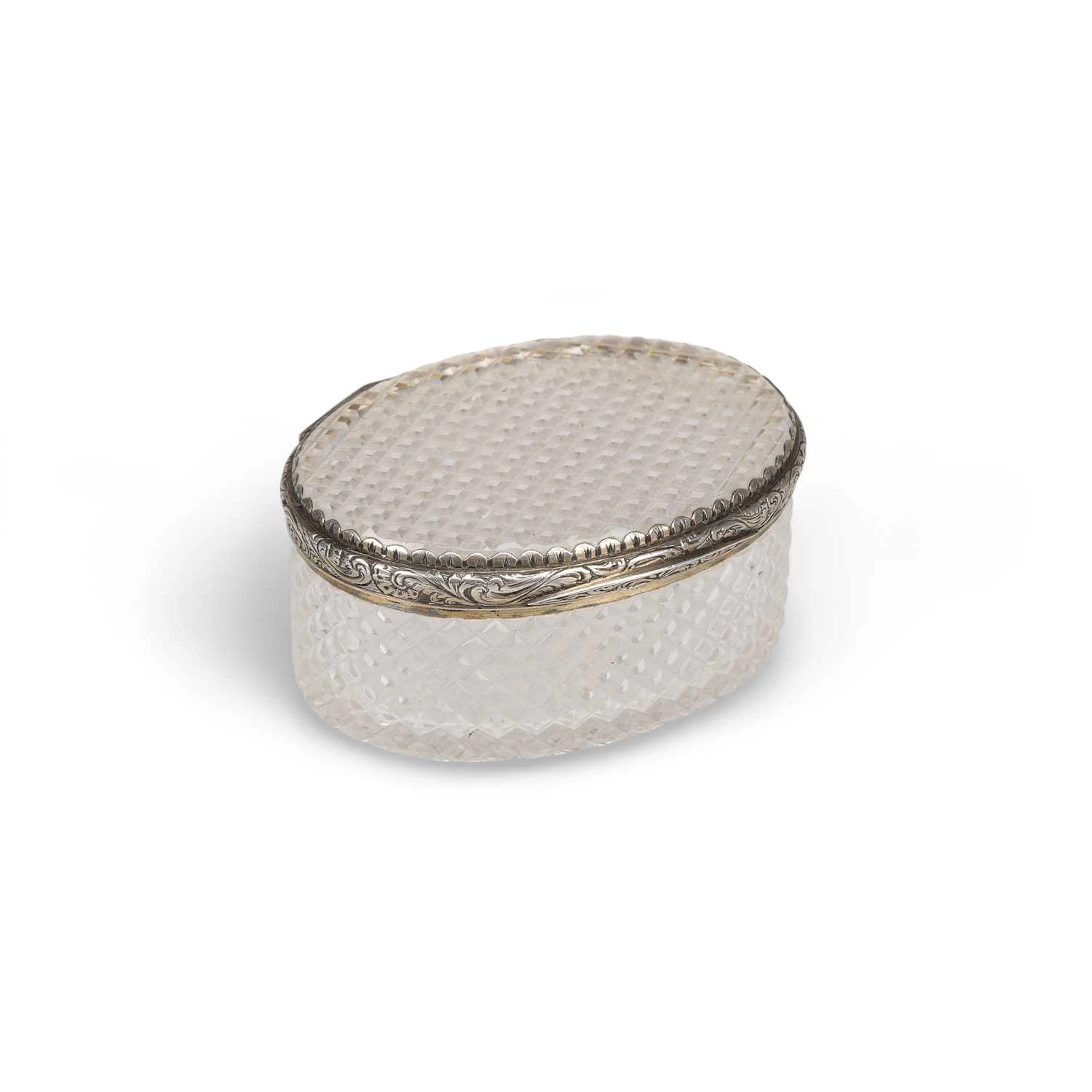 A FRENCH SILVER MOUNTED ROCK CRYSTAL BOX