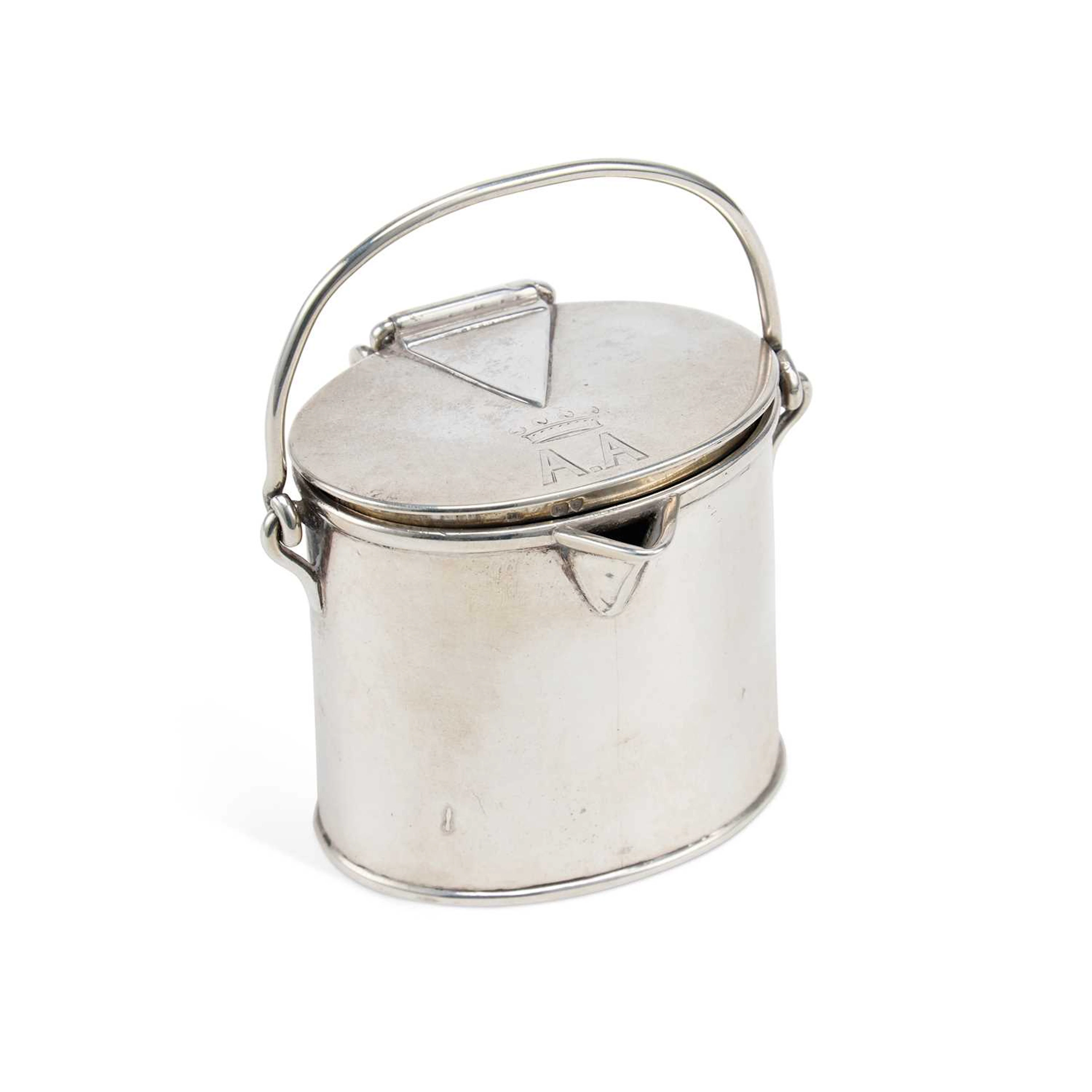 A VICTORIAN NOVELTY SILVER MILK PAIL CREAM JUG