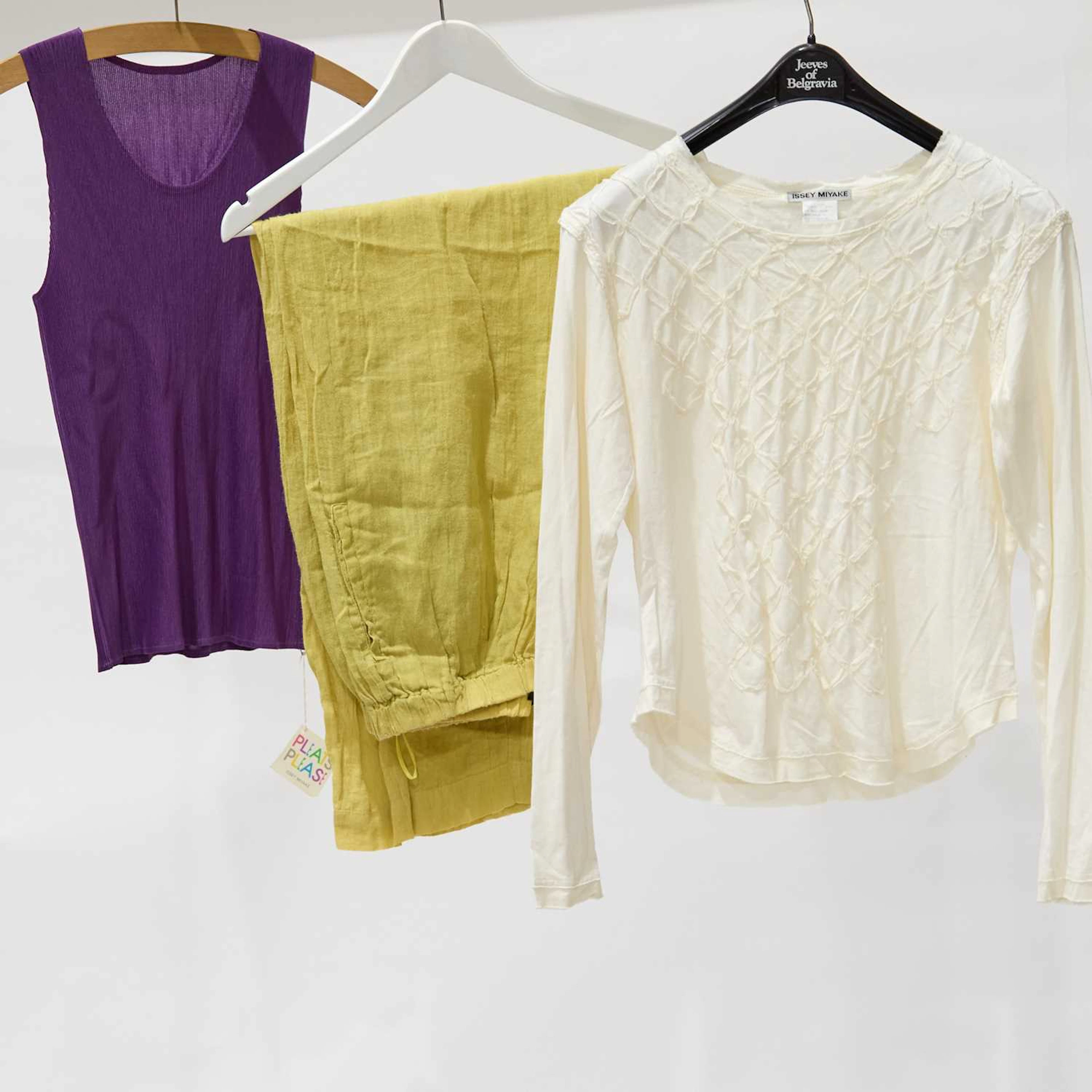 A GROUP OF ISSEY MIYAKE CLOTHING/ COSTUME