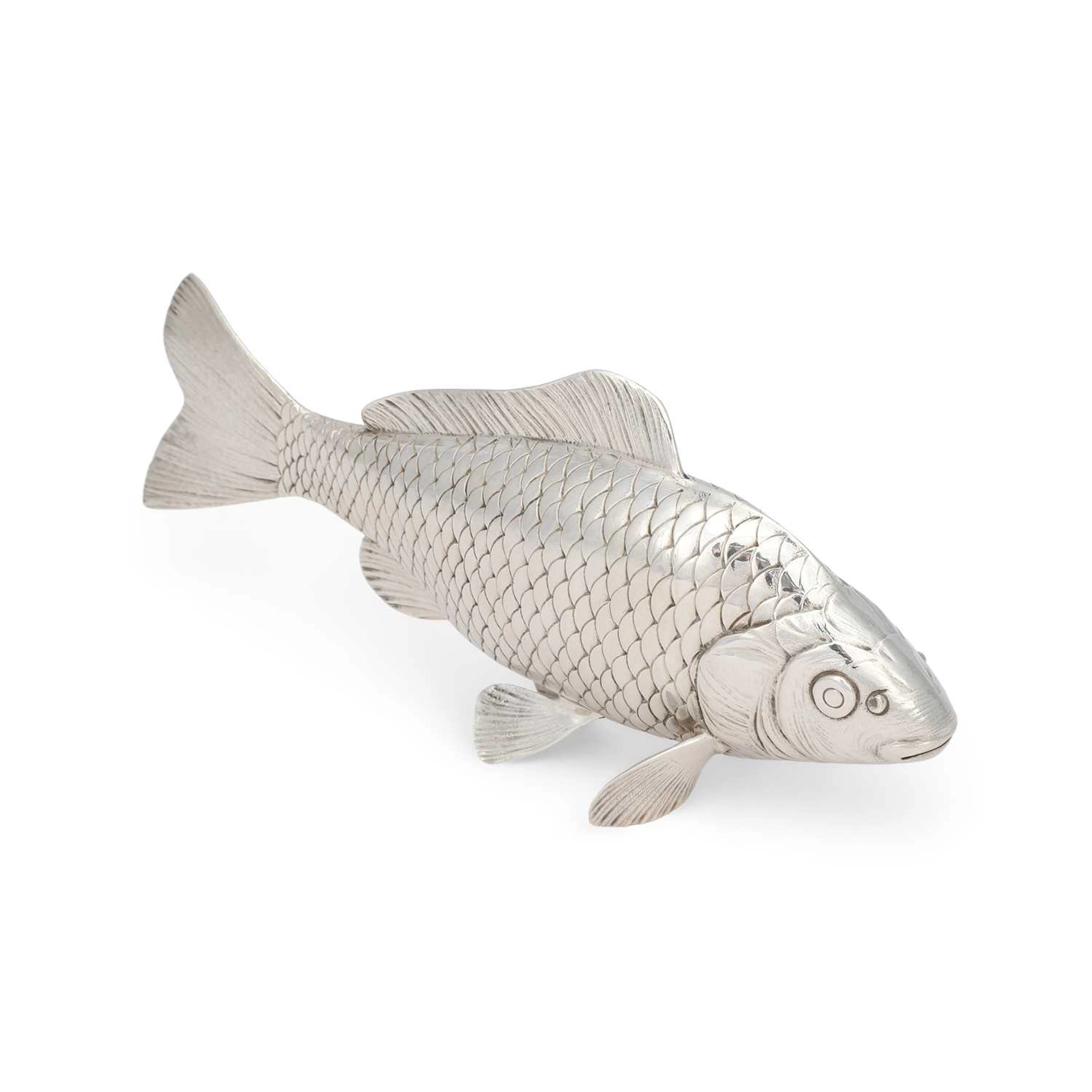 A JAPANESE SILVER MODEL OF A CARP