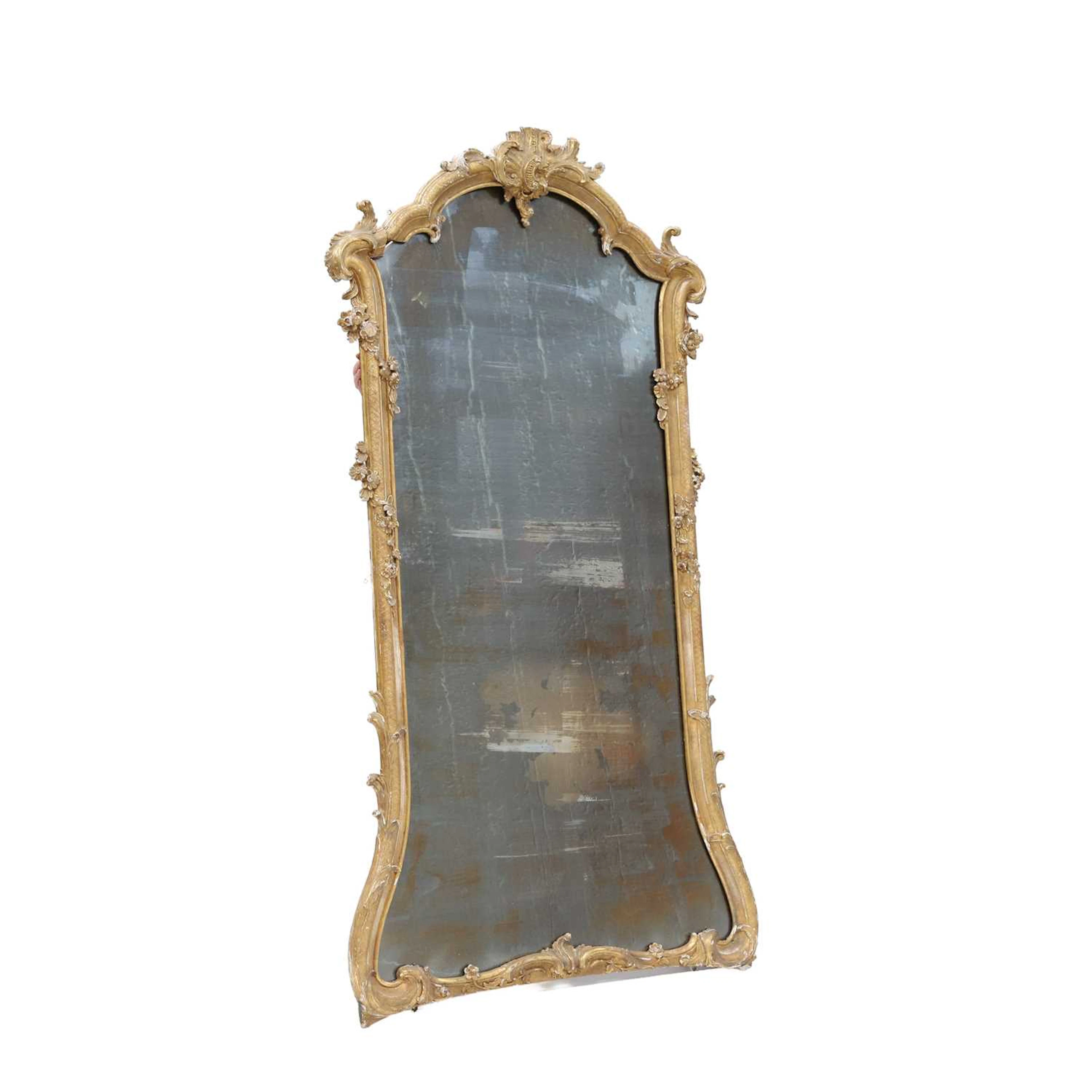 A LARGE 19TH CENTURY GILTWOOD AND GESSO PIER MIRROR