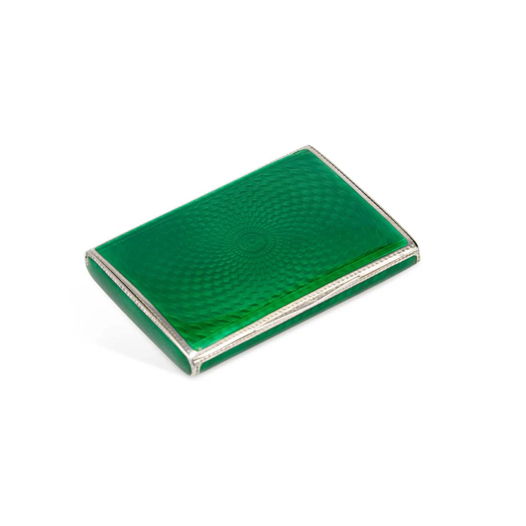 A CONTINENTAL SILVER AND GUILLOCHÉ ENAMEL CASE