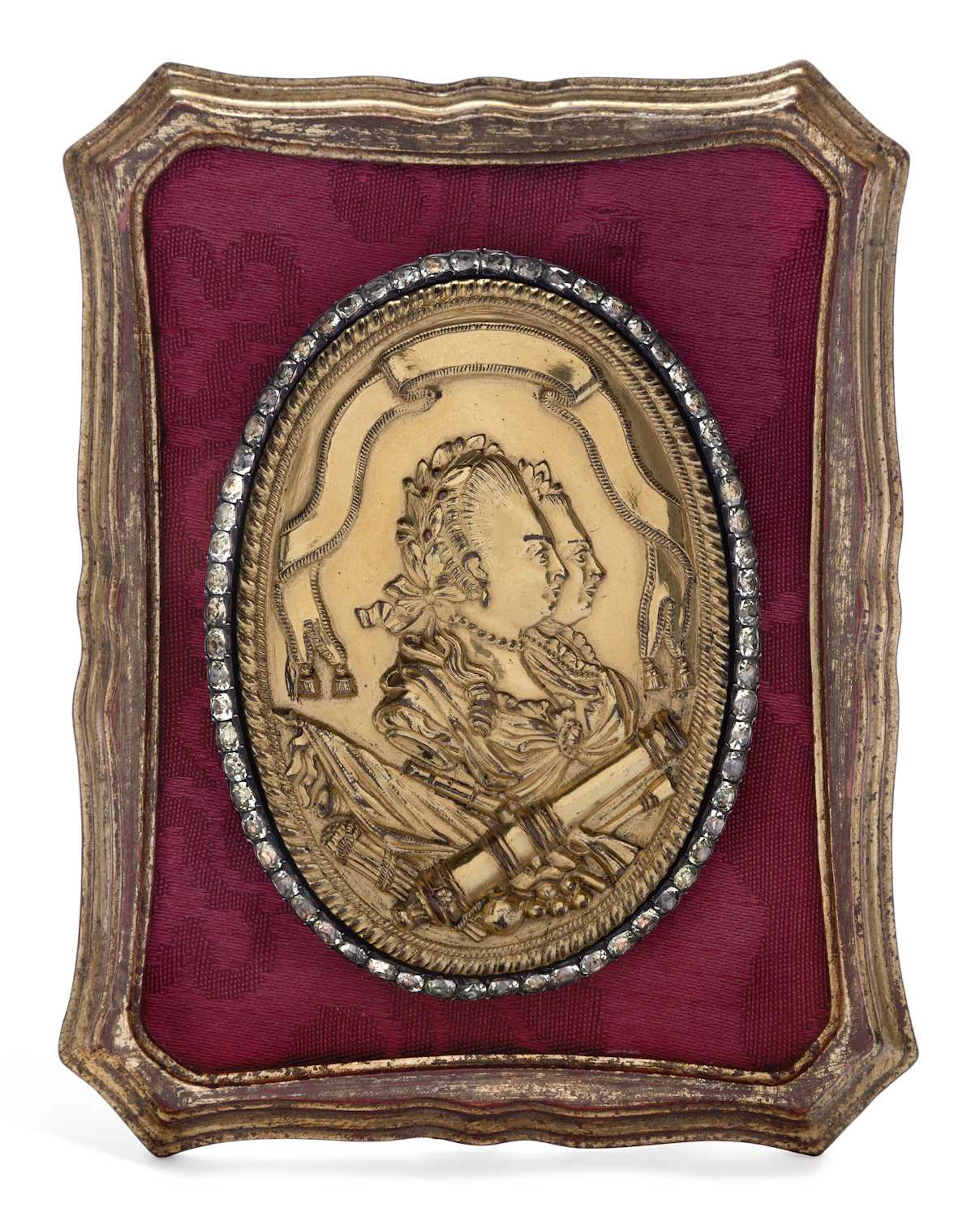 A FRENCH GILT METAL AND PASTE-SET BUCKLE 19TH CENTURY