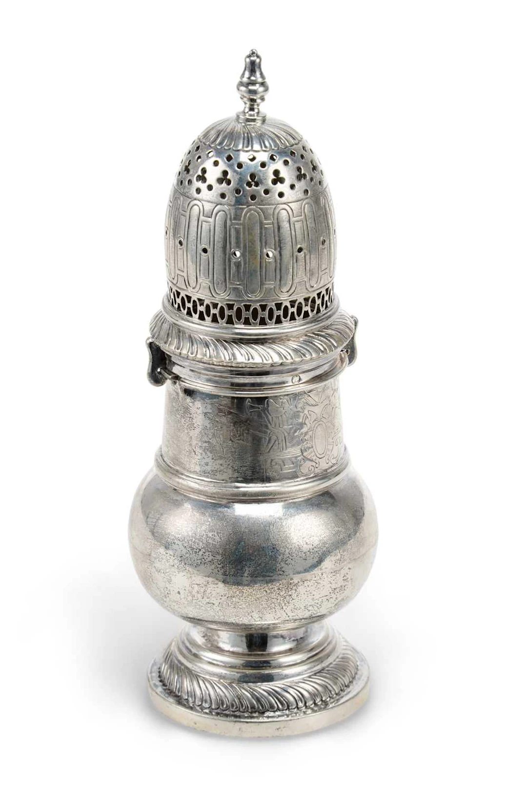 A DUTCH SILVER SUGAR CASTER