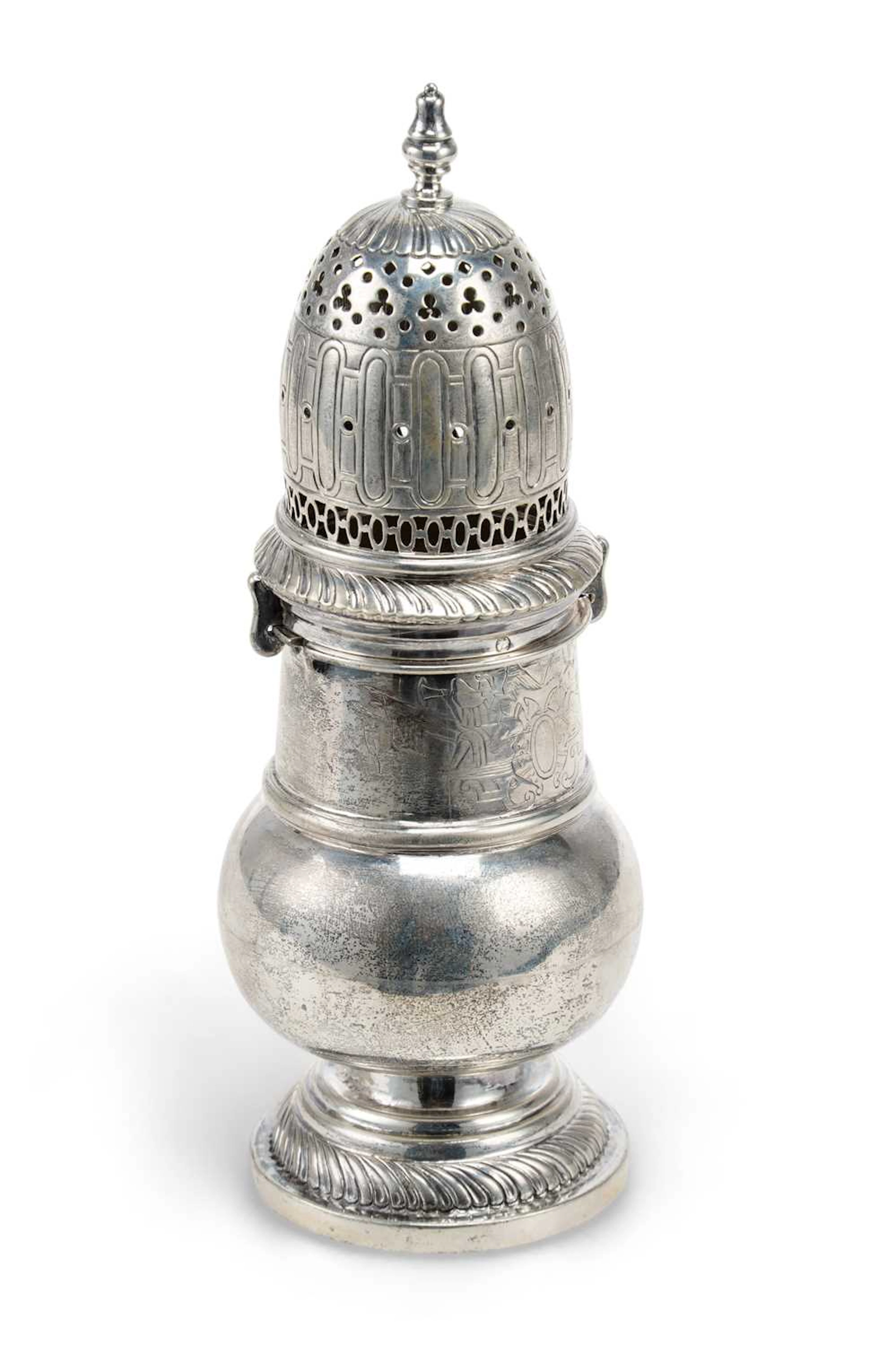 A DUTCH SILVER SUGAR CASTER