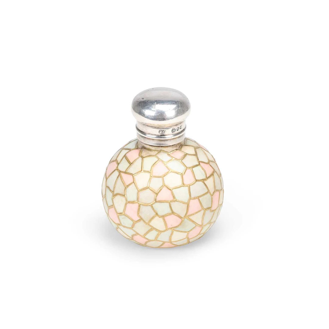 A VICTORIAN SILVER-MOUNTED PORCELAIN SCENT BOTTLE