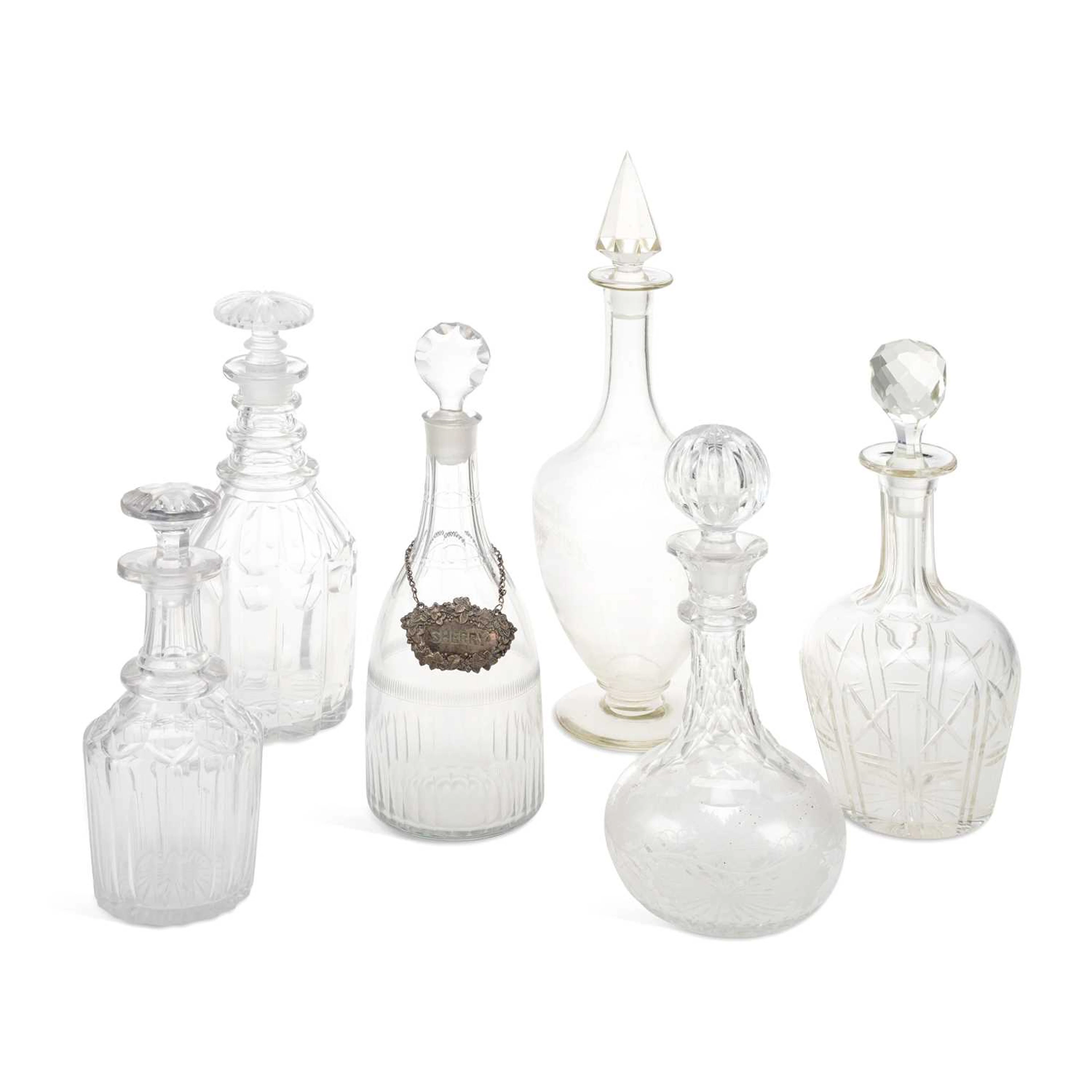 A GROUP OF 19TH CENTURY DECANTERS