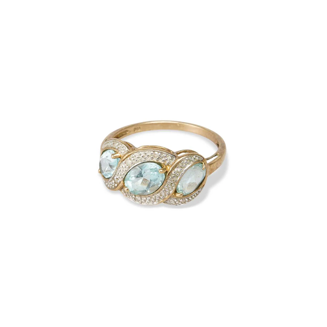 TWO 9 CARAT GOLD GEM-SET RINGS