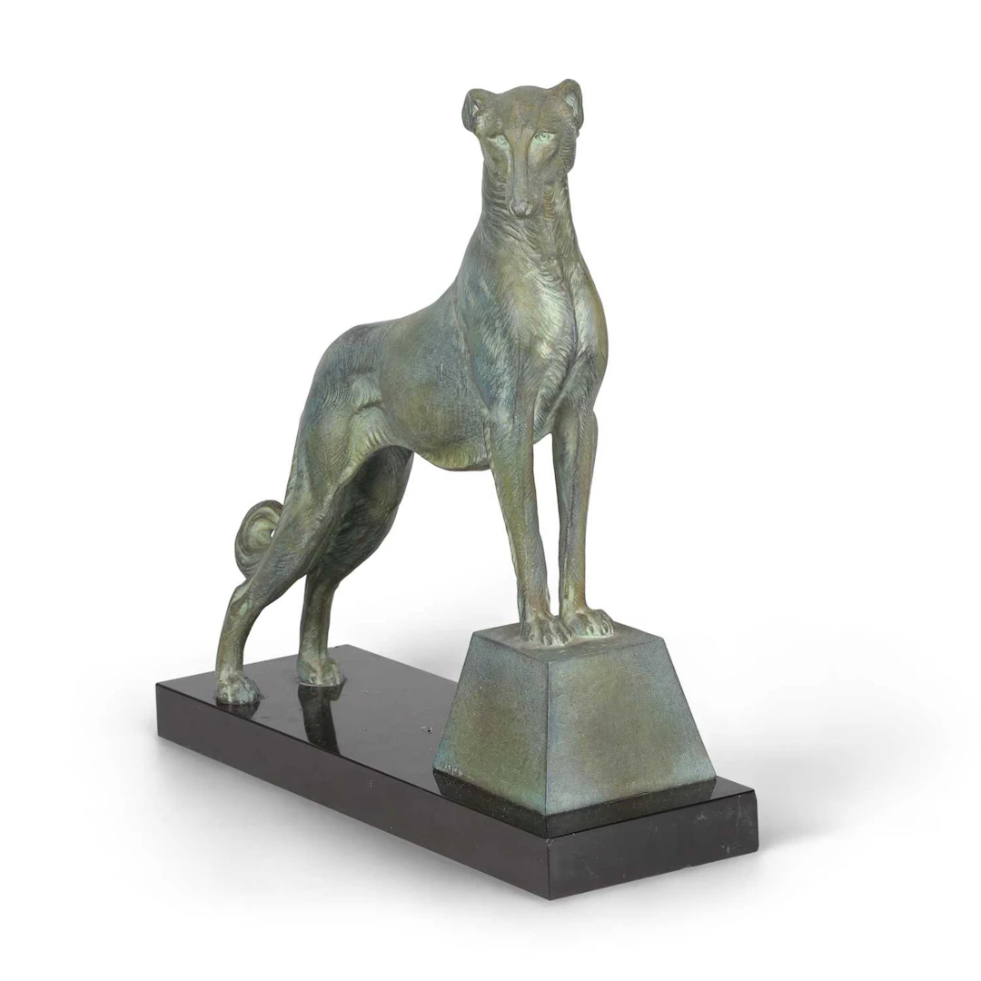 LOUIS-ALBERT CARVIN (FRENCH, 1875-1951) AN ART DECO PATINATED SPELTER