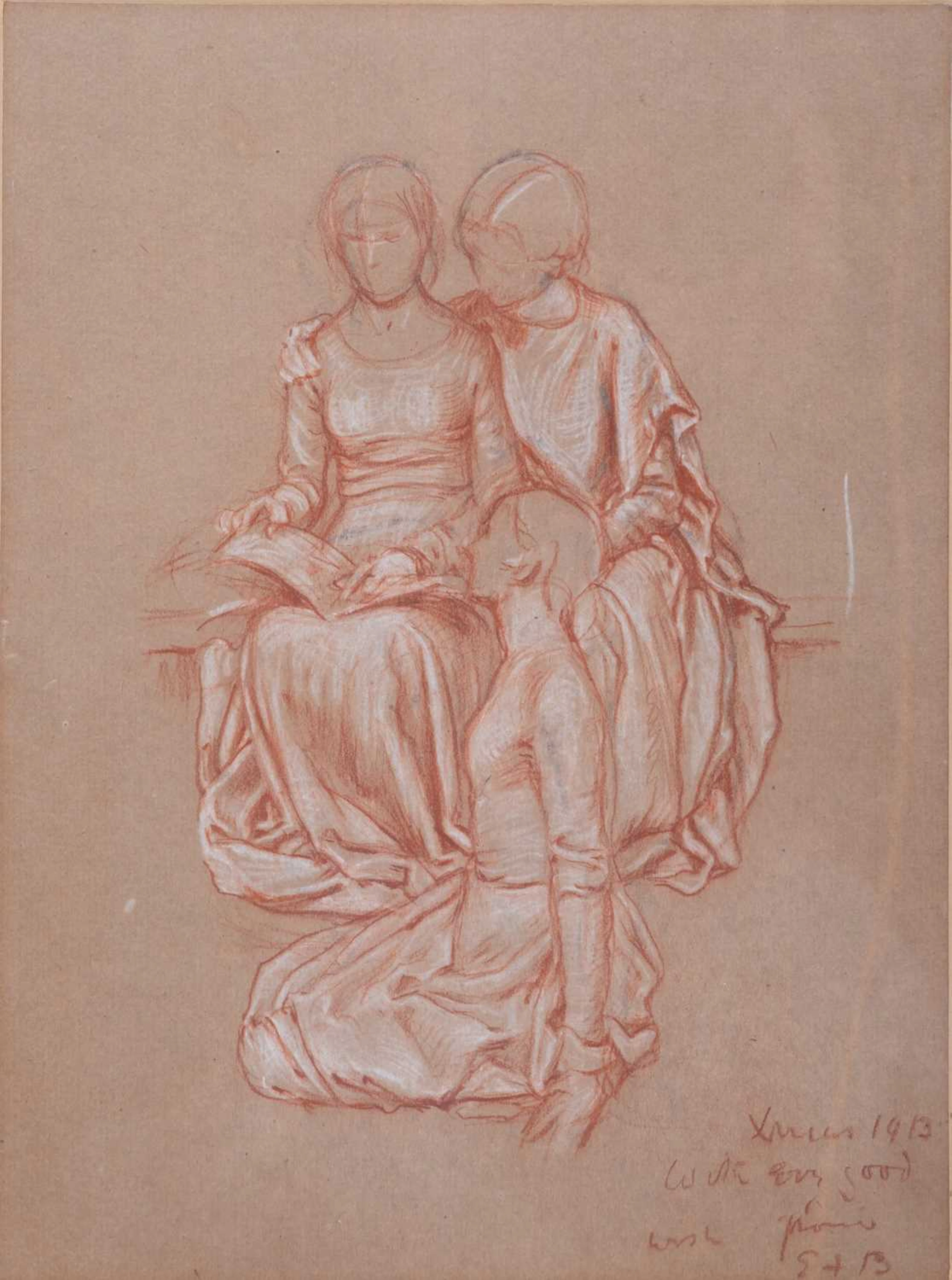ELEANOR FORTESCUE BRICKDALE (1872-1945) SKETCH OF THREE WOMEN READING
