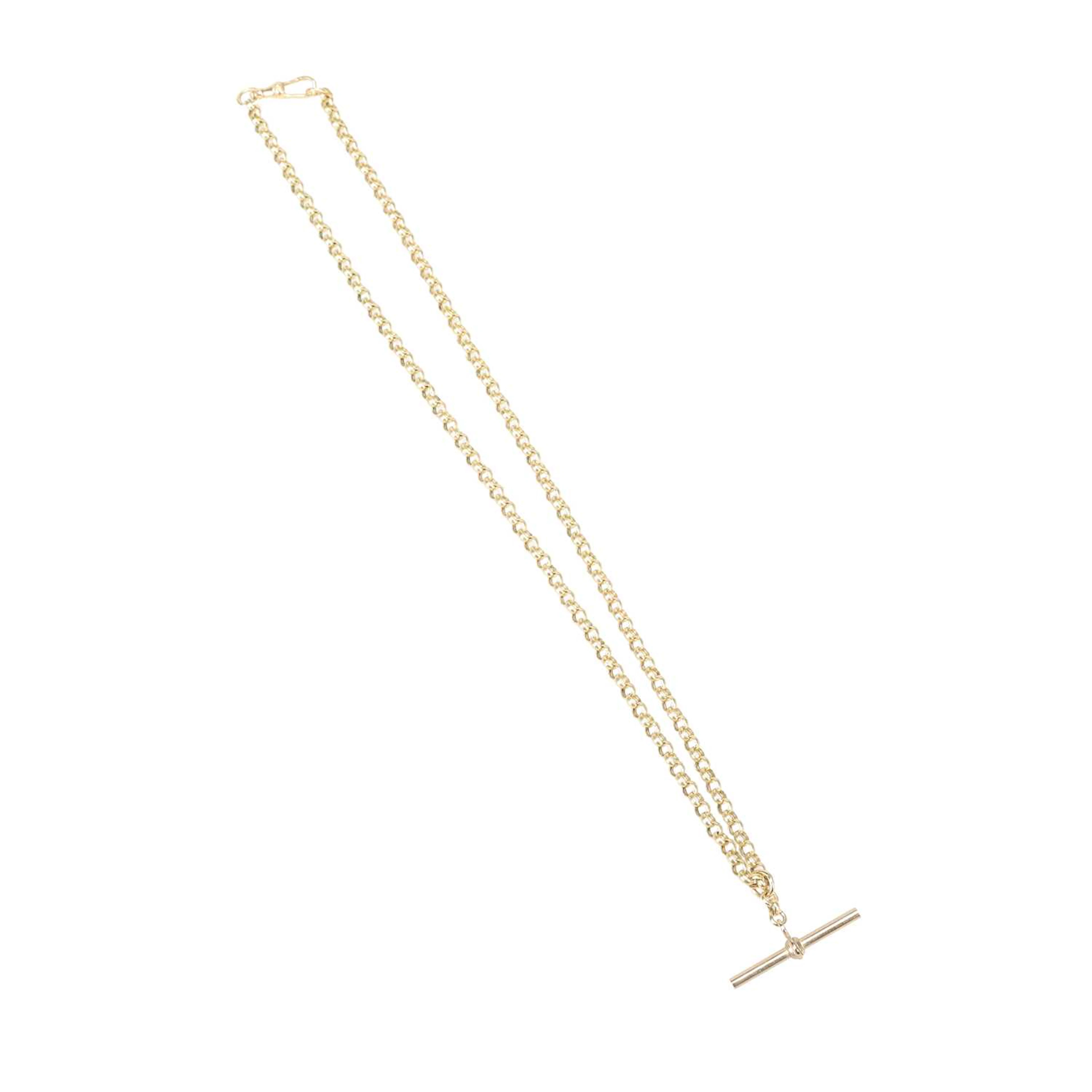 A 9 CARAT GOLD ALBERT CHAIN NECKLACE