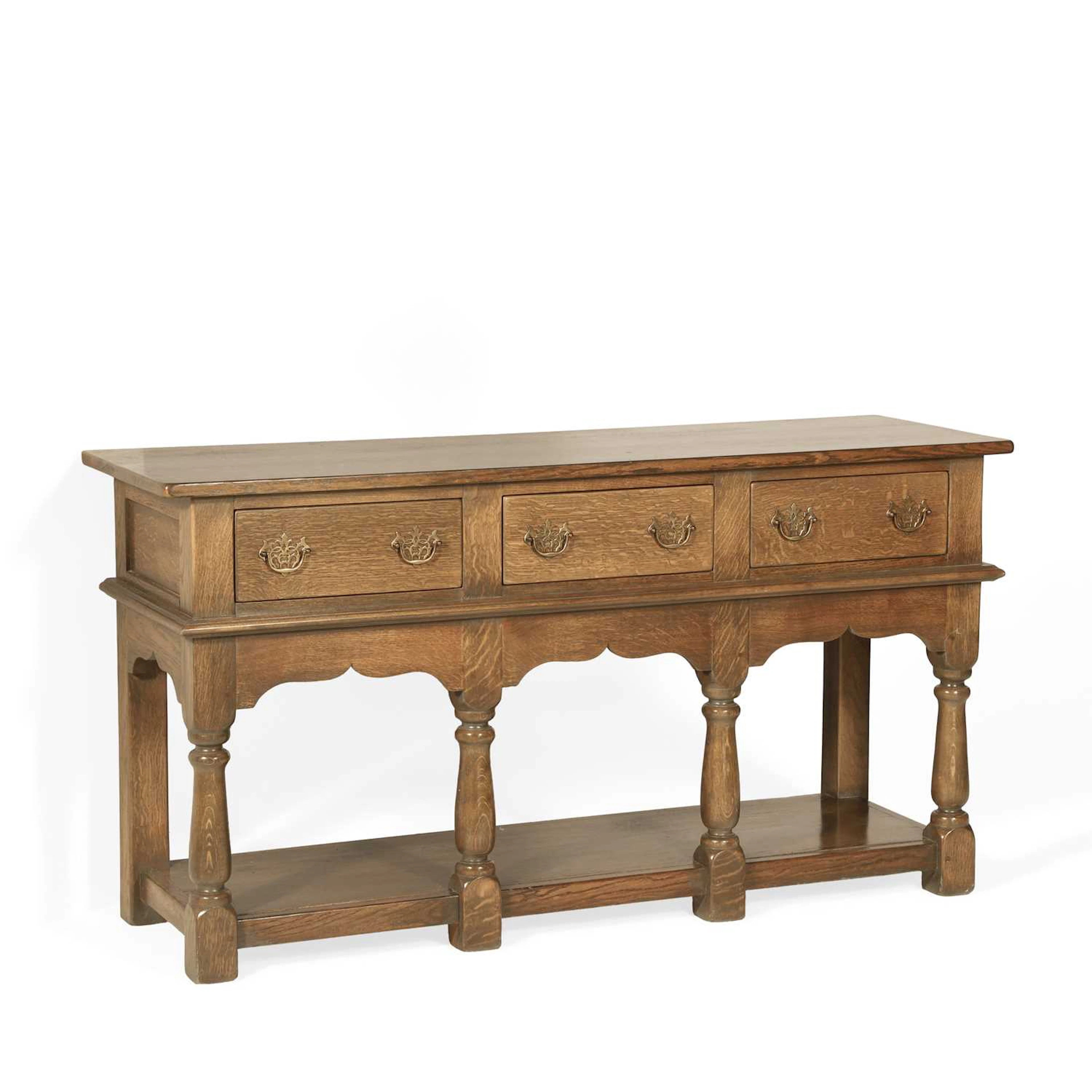 AN OAK DRESSER BASE