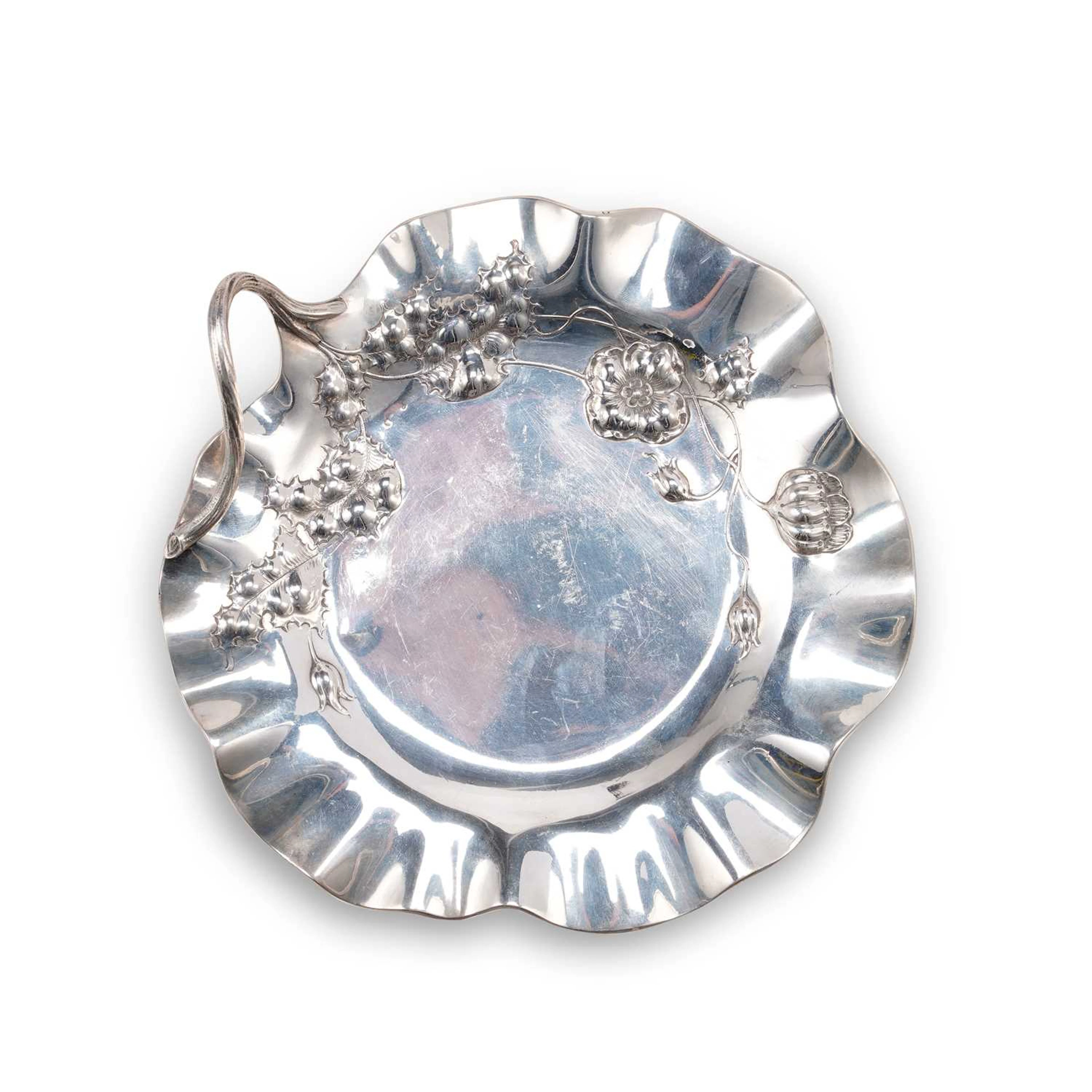 AN AUSTRIAN ART NOUVEAU SILVER TRAY