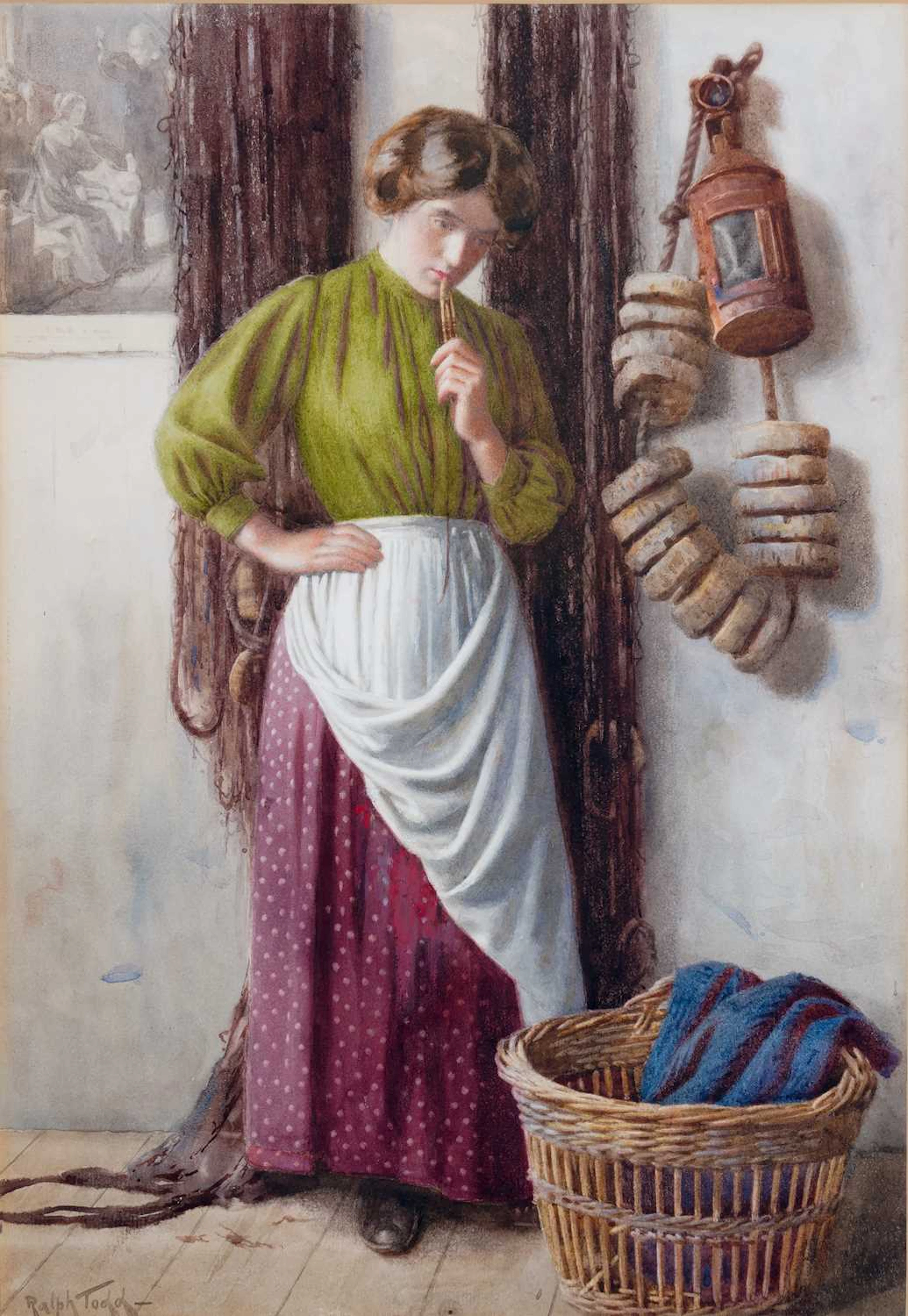 RALPH TODD (NEWLYN SCHOOL 1856-1932) CORNISH FISHER GIRL