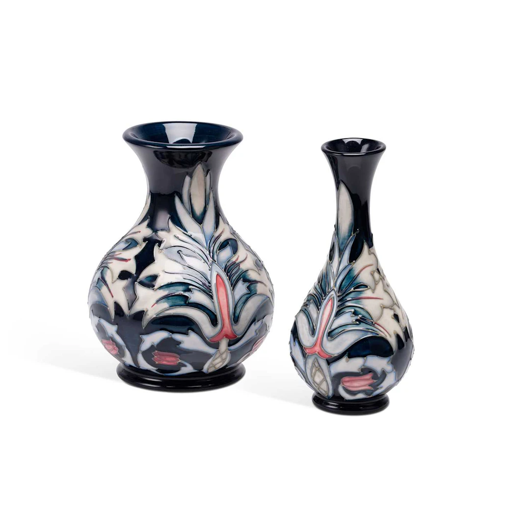 TWO MOORCROFT 'SNAKESHEAD' VASES