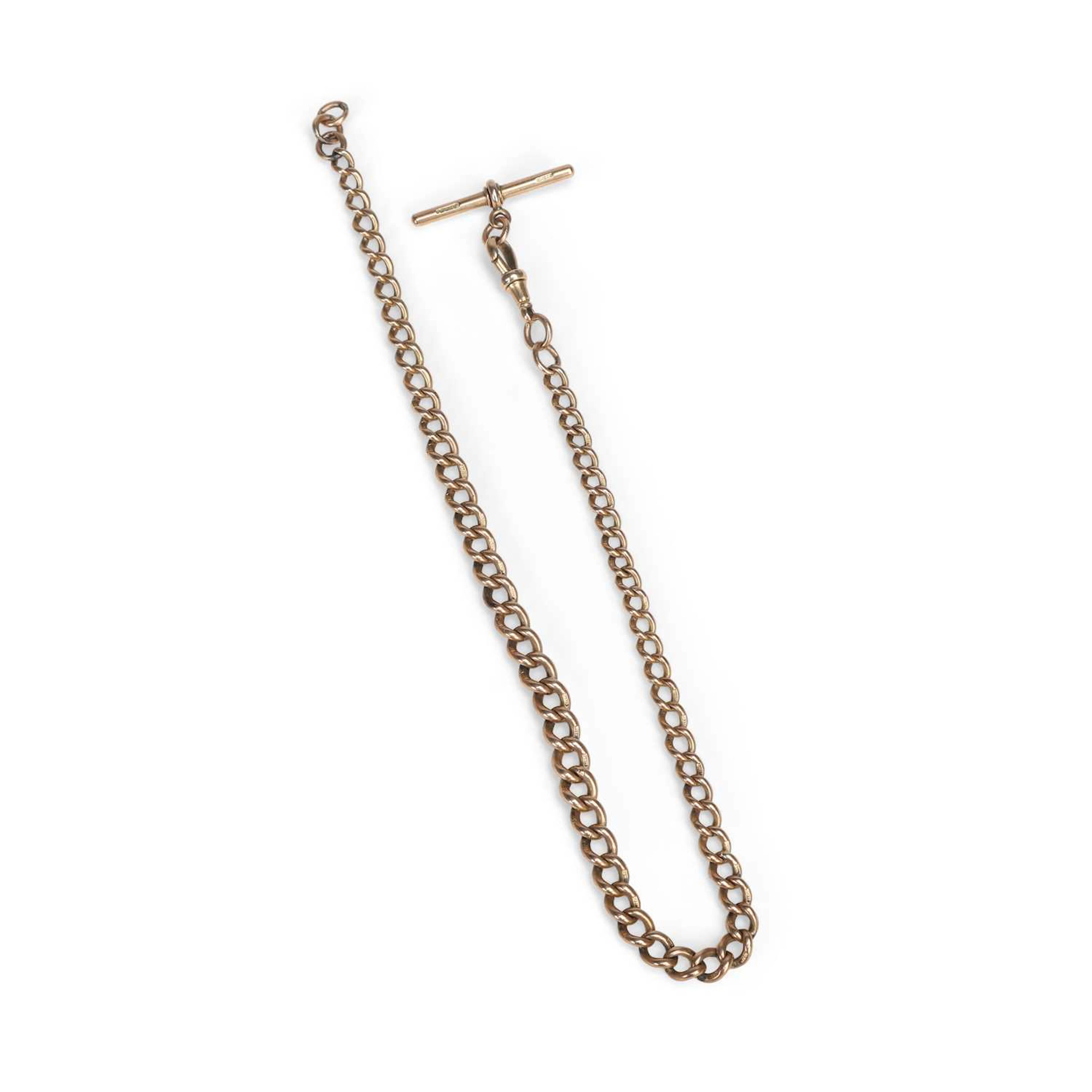 A 9CT GOLD ALBERT CHAIN