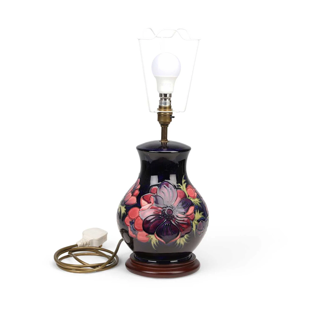 A MOORCROFT 'ANEMONE' TABLE LAMP