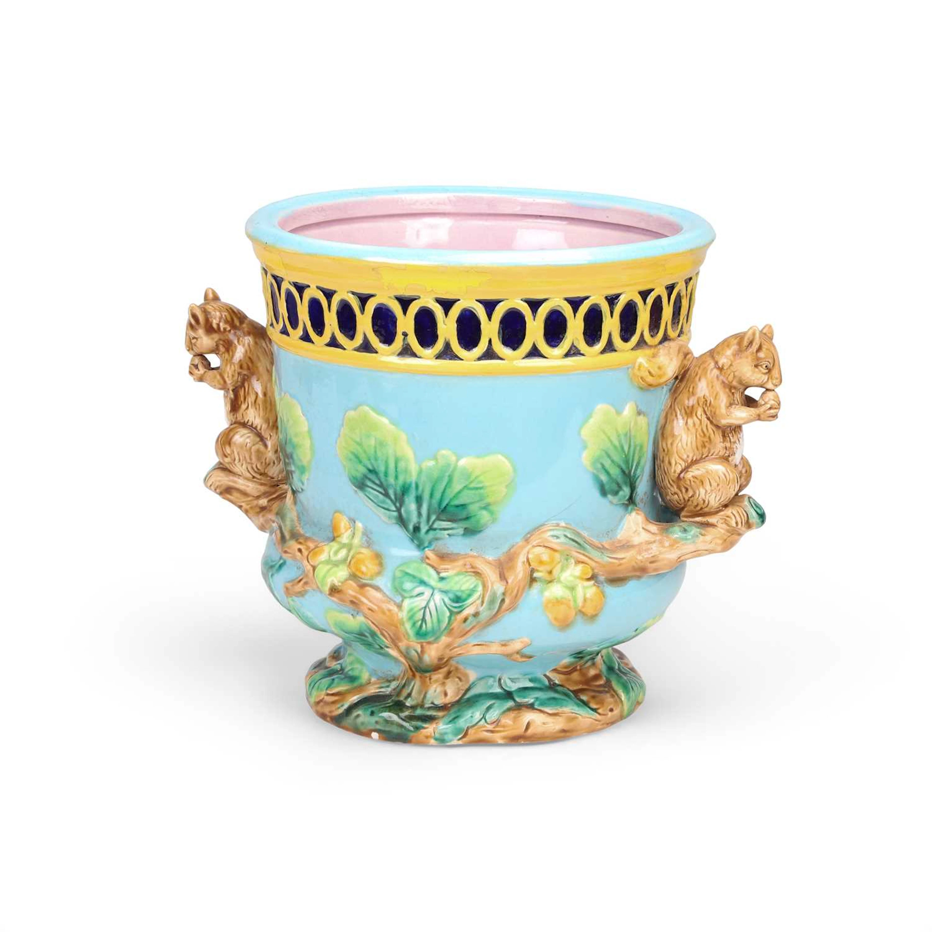 AN ENGLISH MAJOLICA JARDINIÈRE