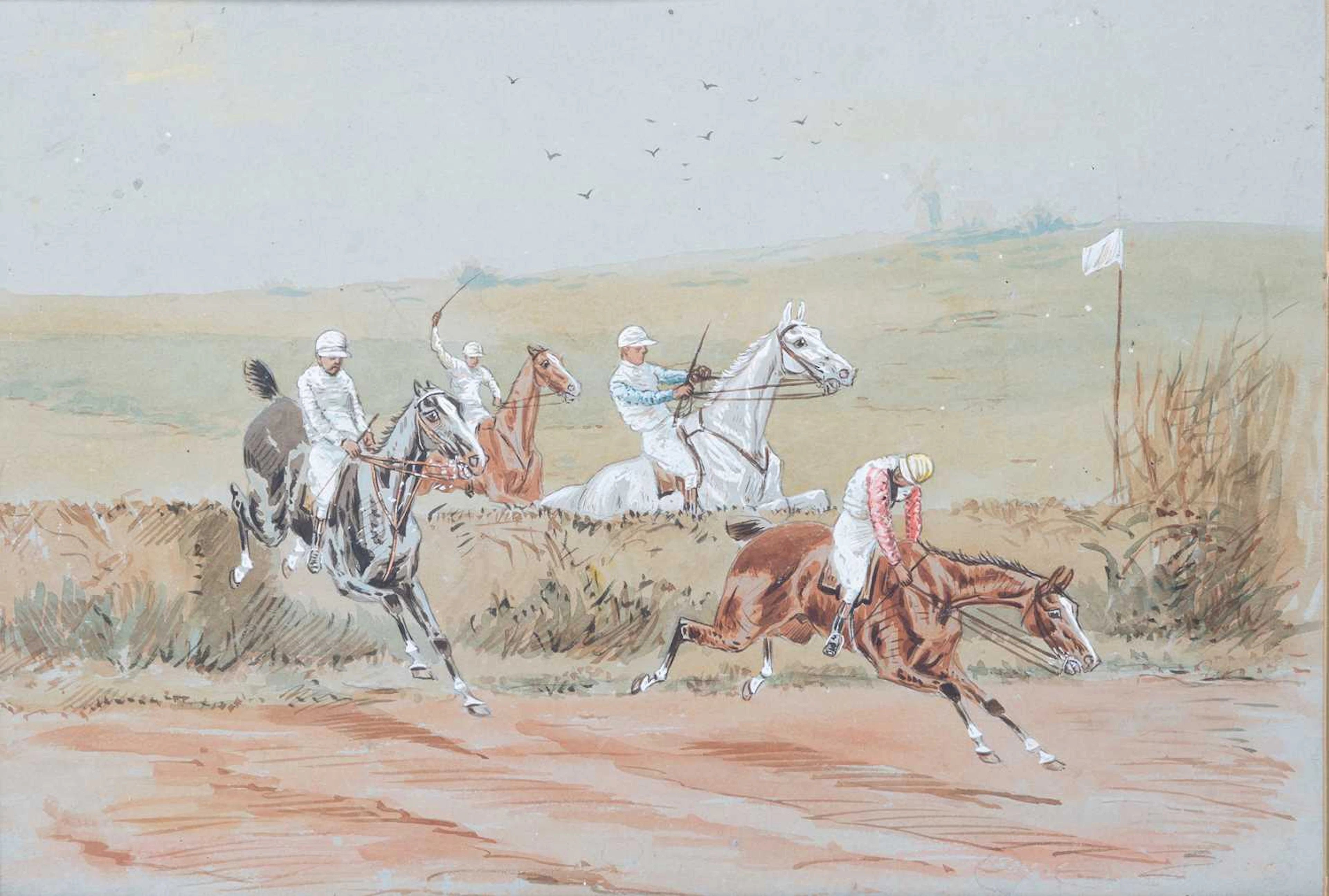 ATTRIBUTED TO WILLIAM VERNER LONGE (1857-1924) STEEPLE CHASE
