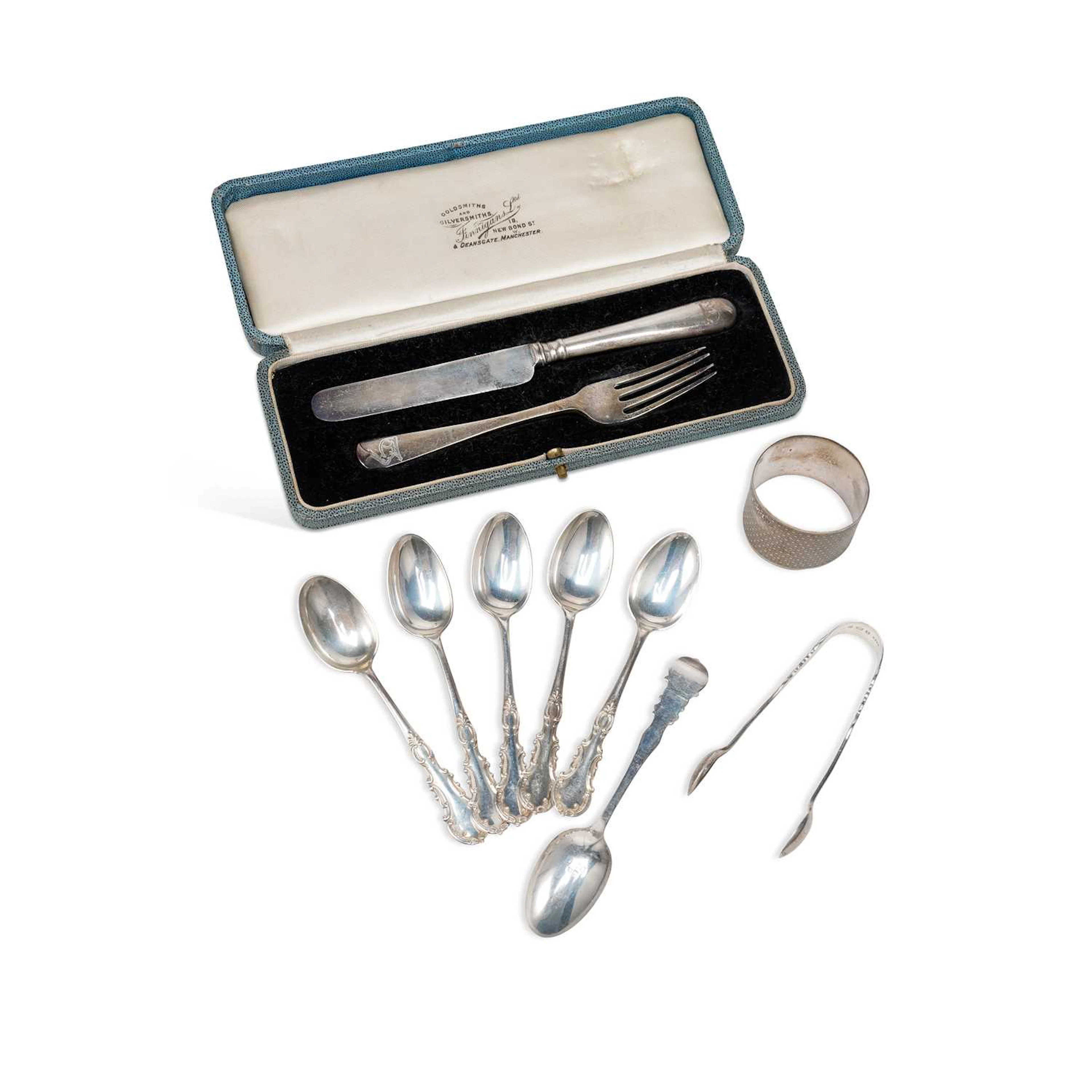 A GROUP OF VICTORIAN AND LATER SILVER
