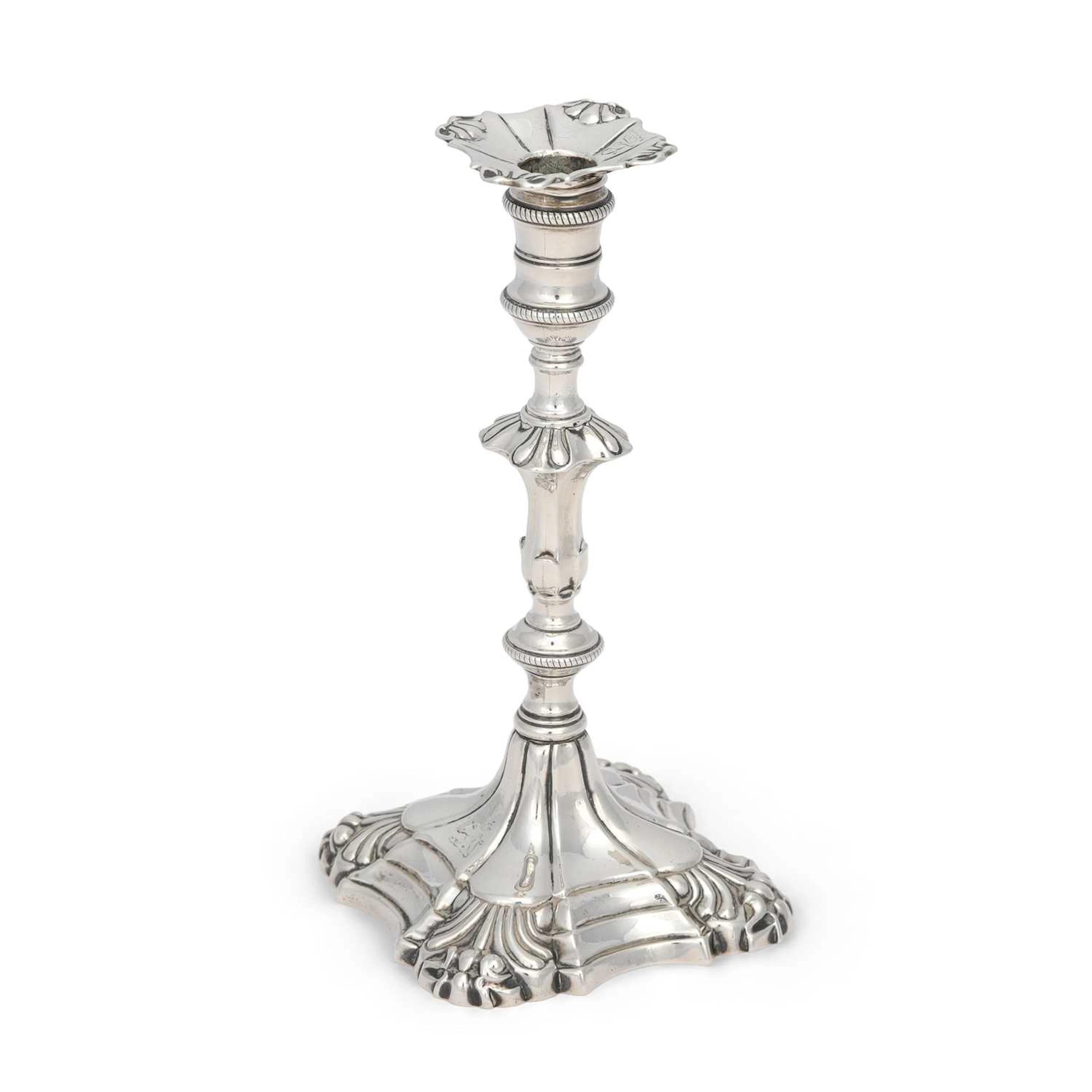 A GEORGE III SILVER TAPERSTICK