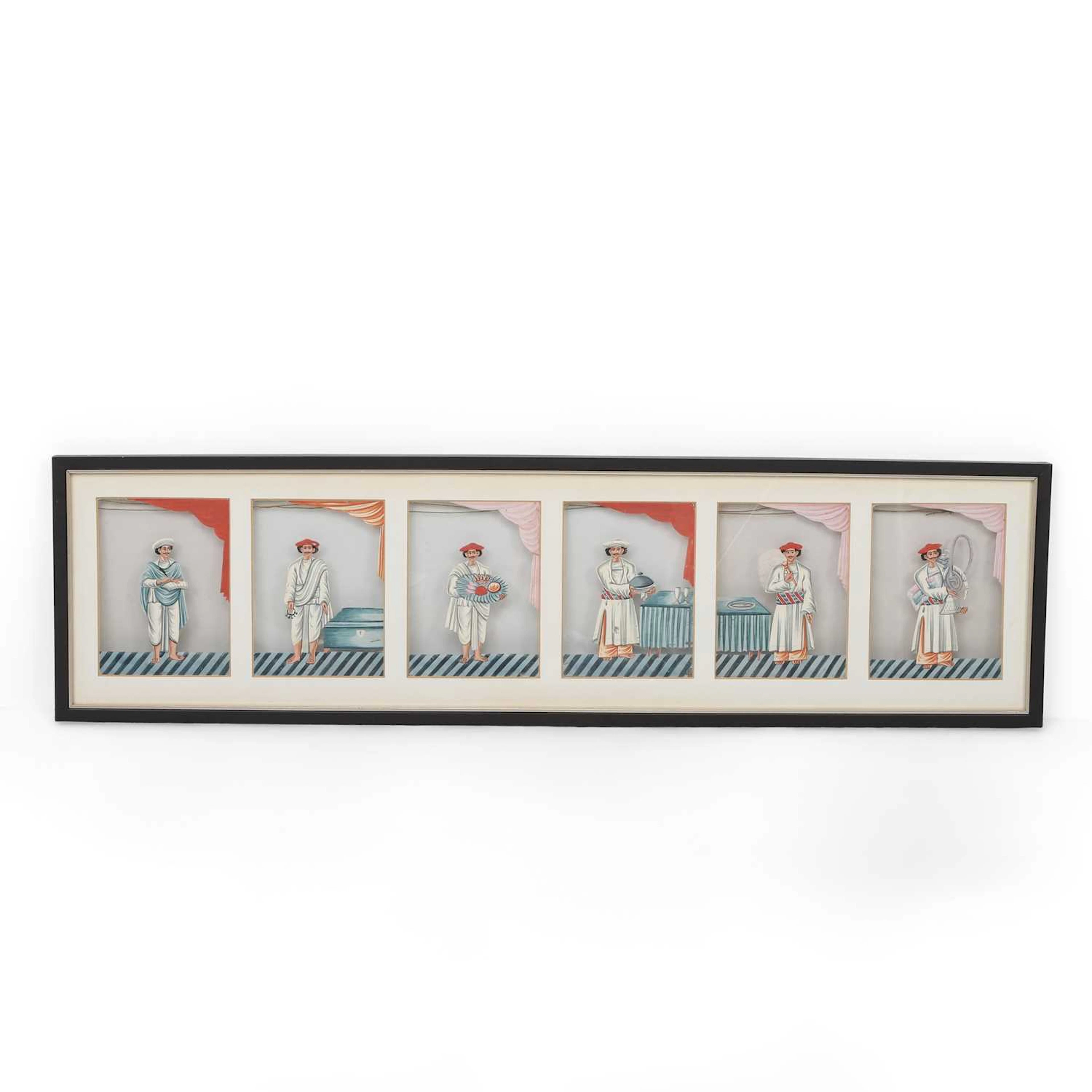SIXTEEN INDIAN COMPANY SCHOOL PAINTINGS