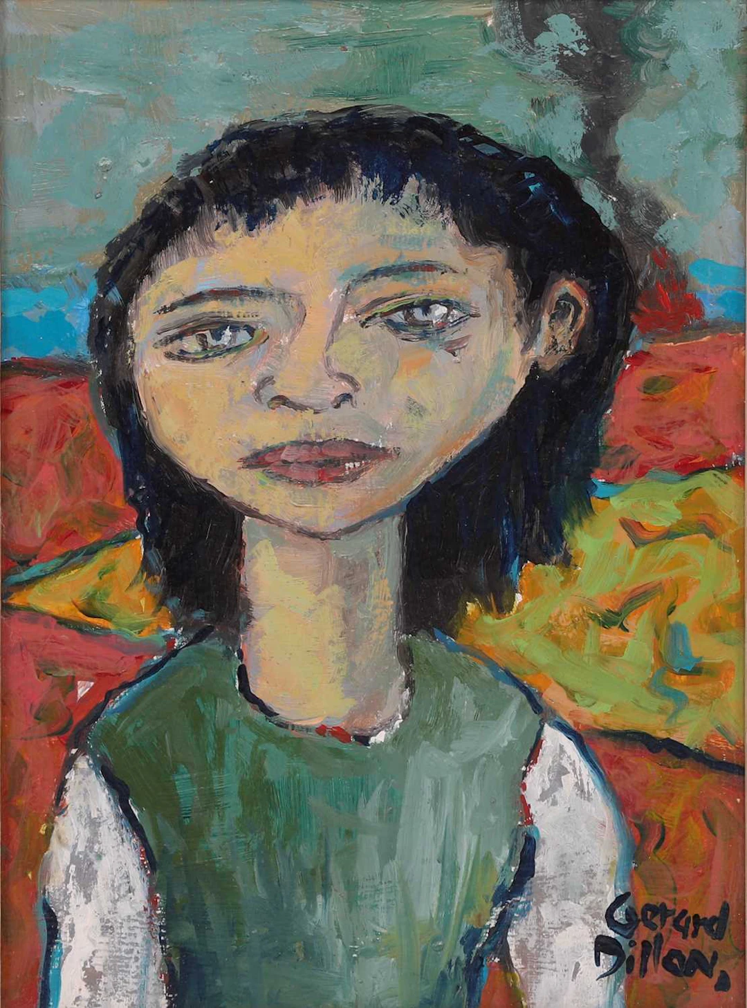 ‡ ATTRIBUTED TO GERARD DILLON (IRISH 1916-1971) PORTRAIT OF A GIRL
