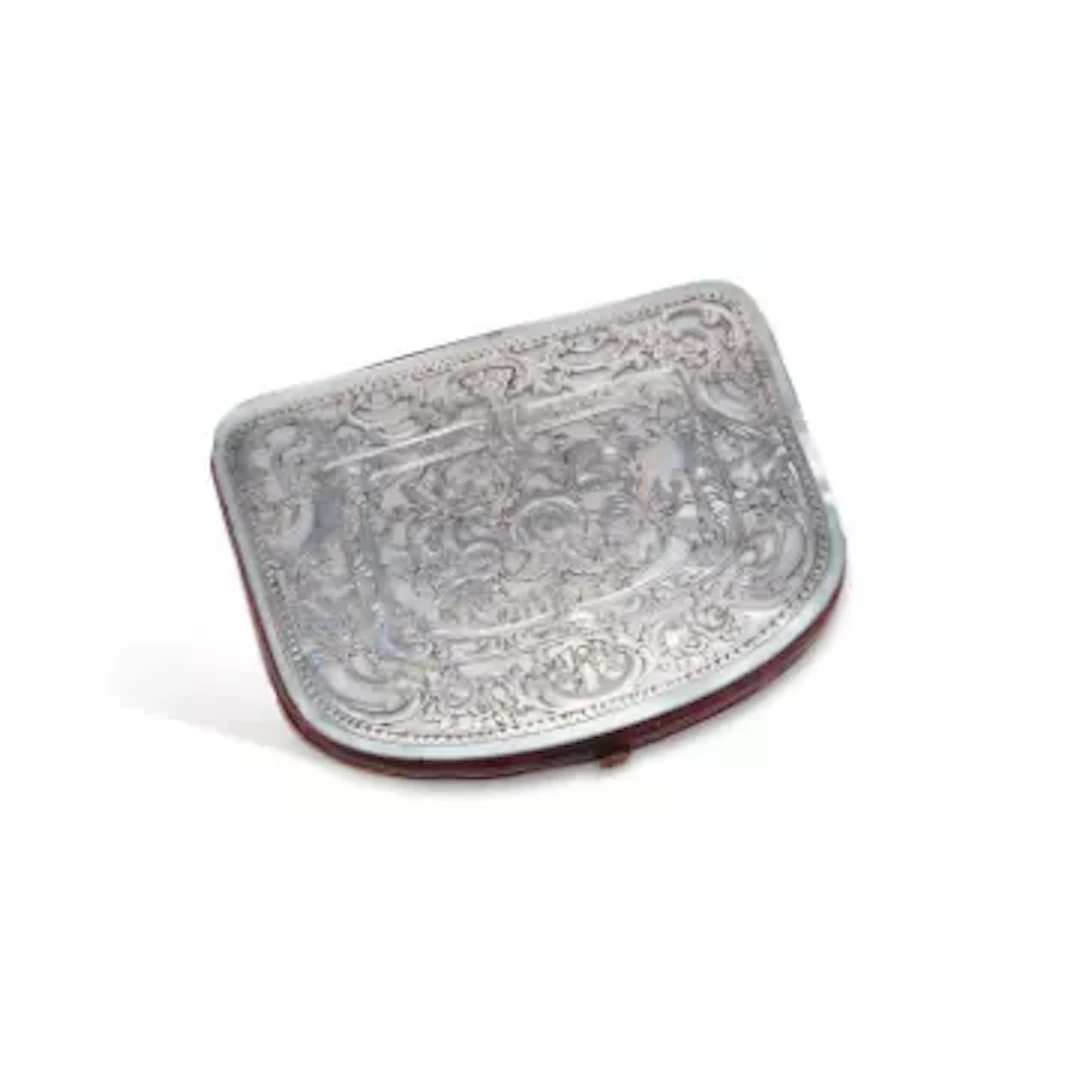 A FRENCH MOTHER-OF-PEARL AND SILVER MOUNTED PURSE