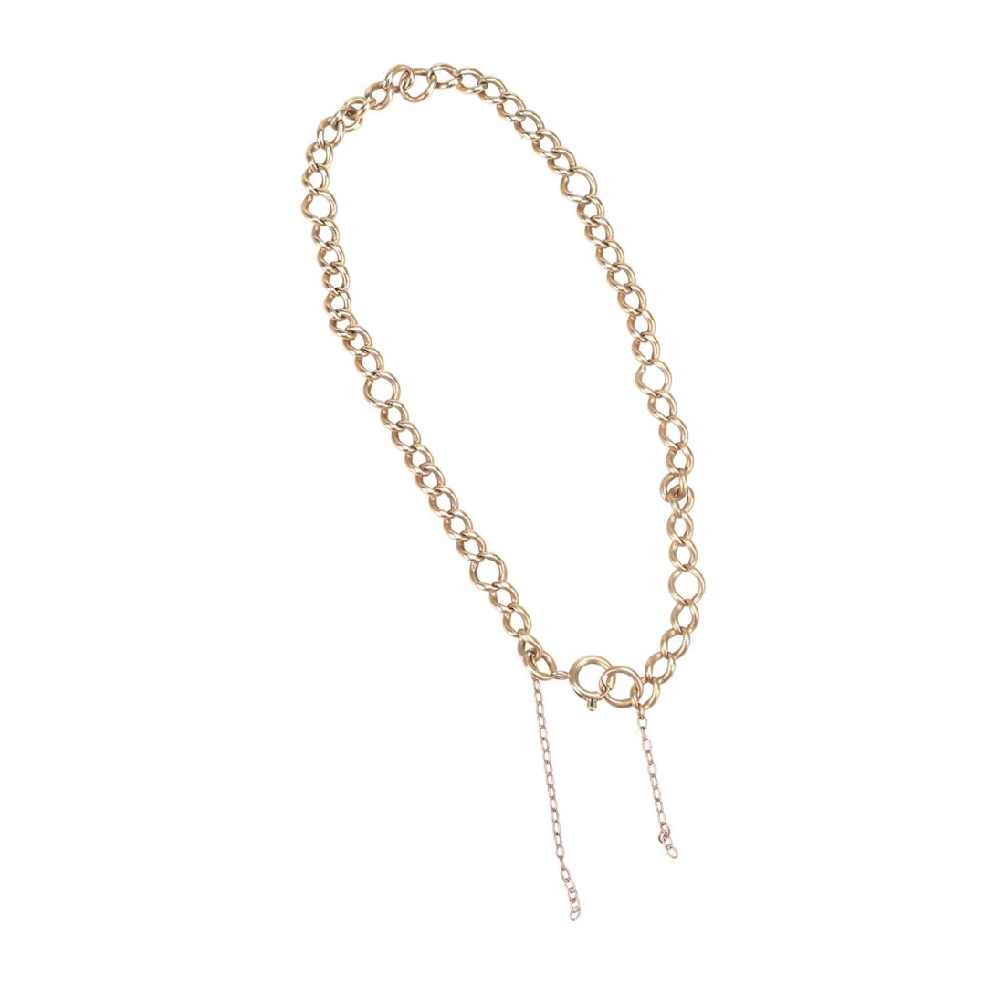 A 9 CARAT GOLD BELCHER CHAIN BRACELET