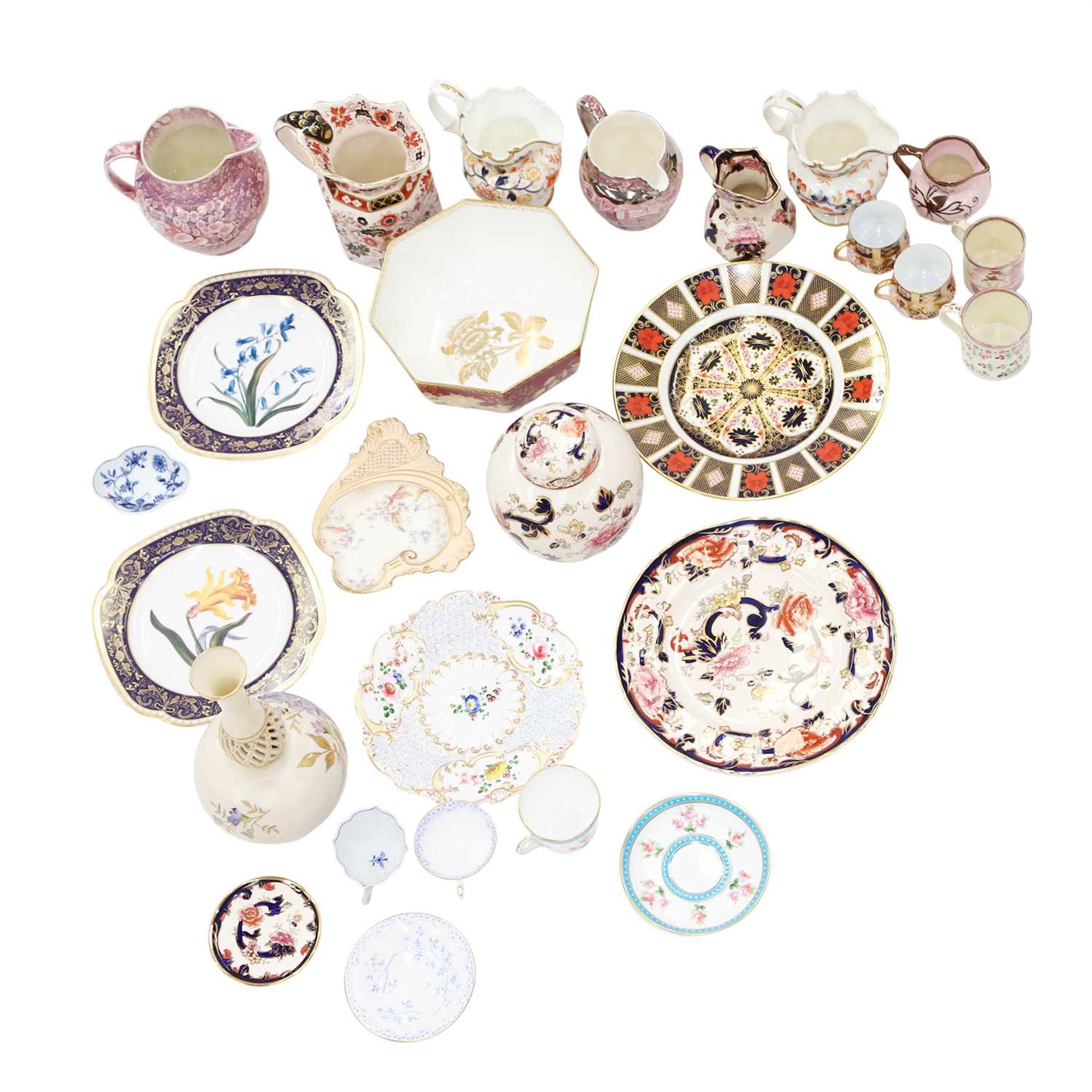 A GROUP OF 19TH CENTURY AND LATER CERAMICS