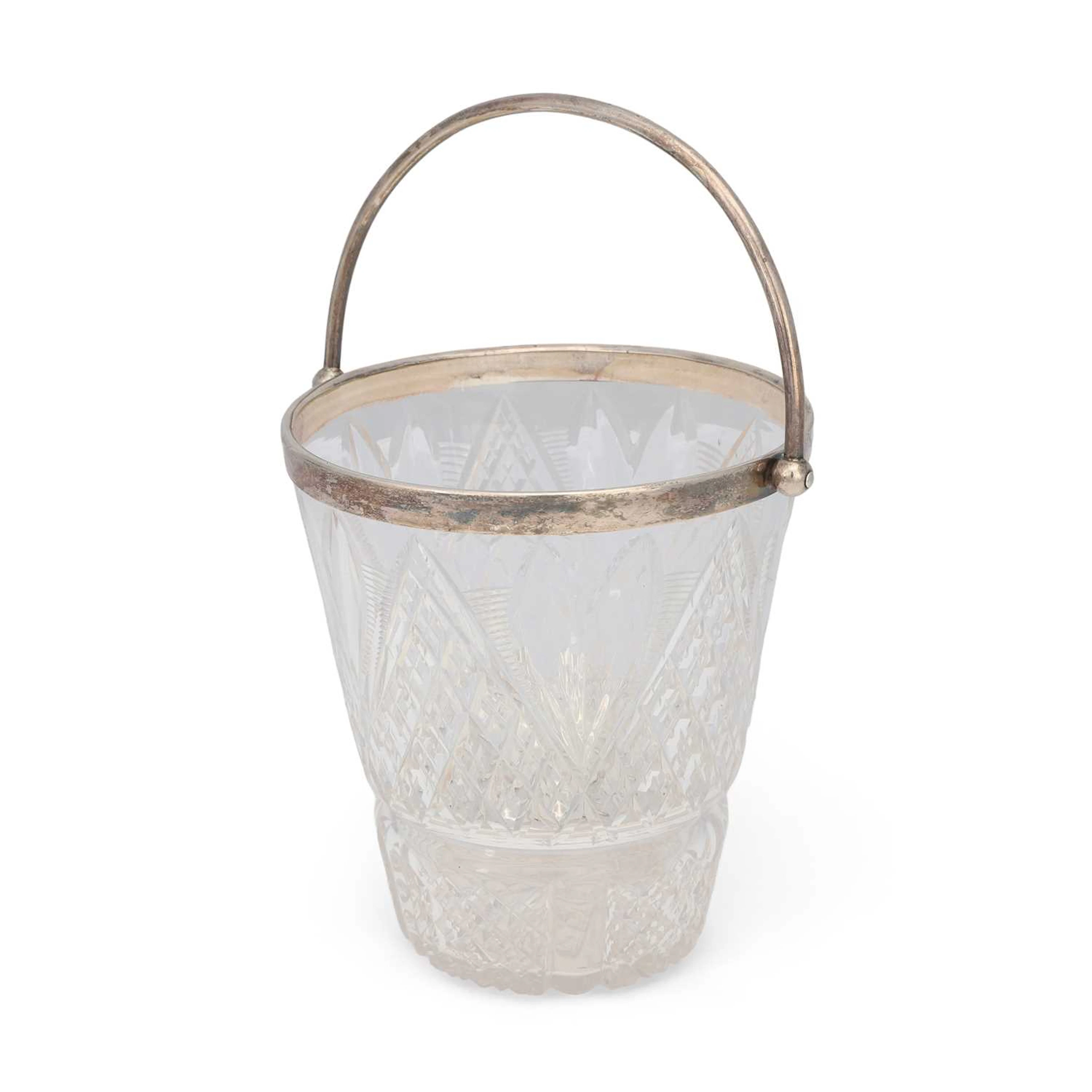 AN EDWARDIAN SILVER-MOUNTED CUT-GLASS ICE PAIL