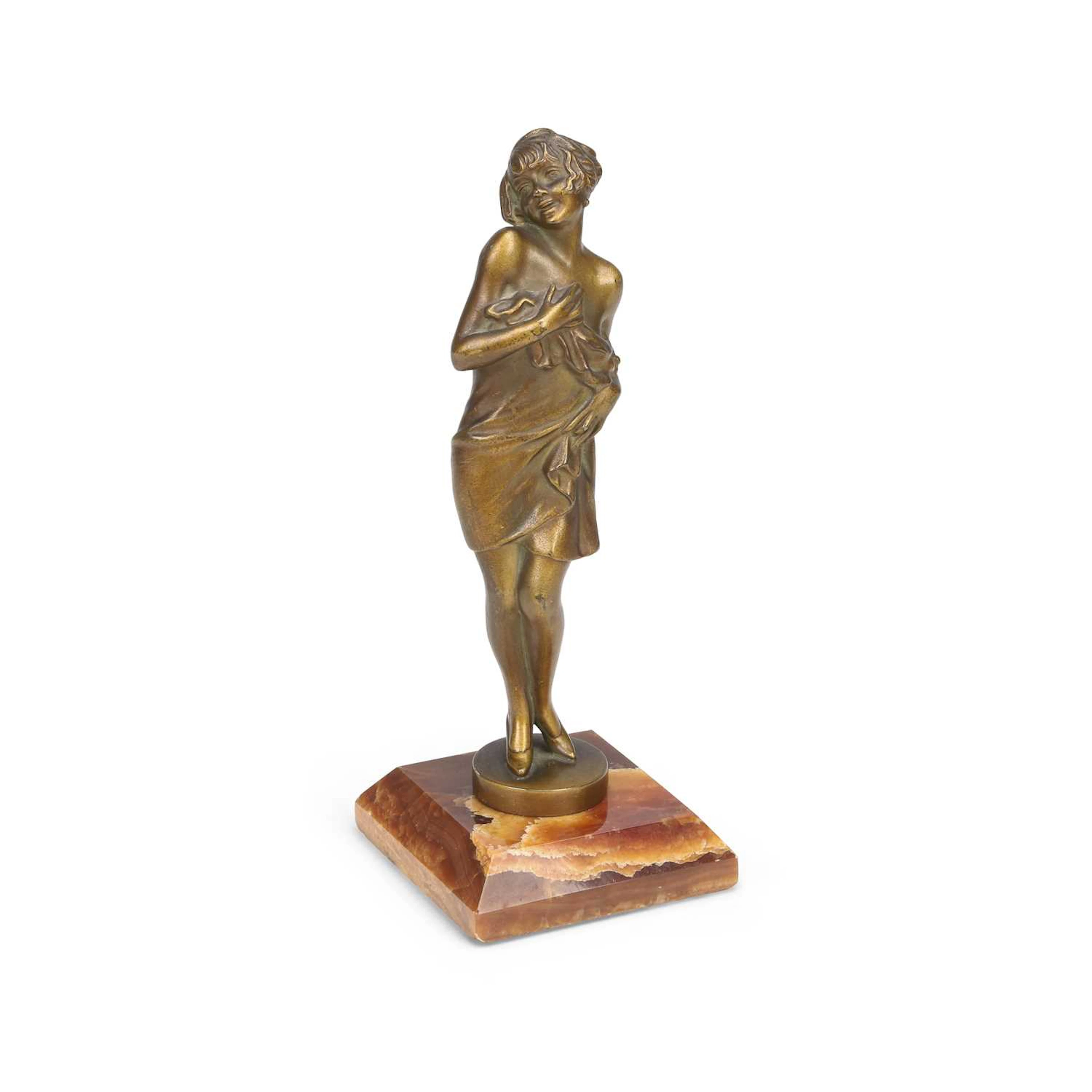 JOSEF LORENZL AN AUSTRIAN BRONZE FIGURE OF A YOUNG WOMAN