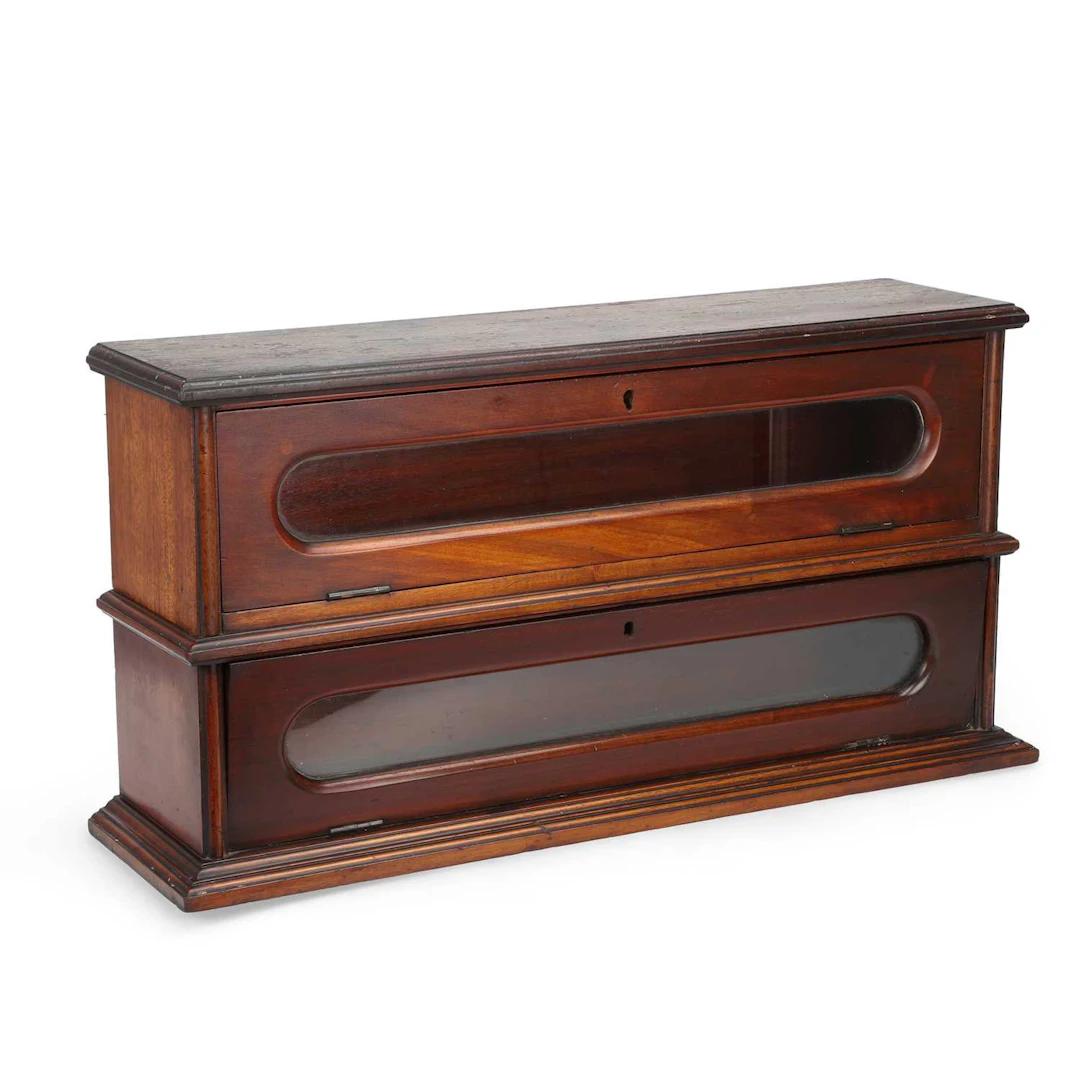 A VICTORIAN MAHOGANY EGG DISPLAY CABINET