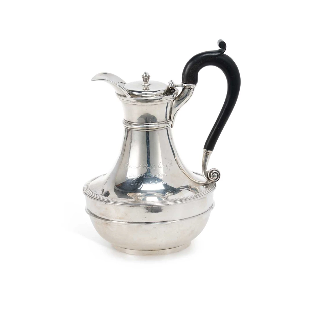PAUL STORR: A GEORGE III SILVER HOT WATER JUG