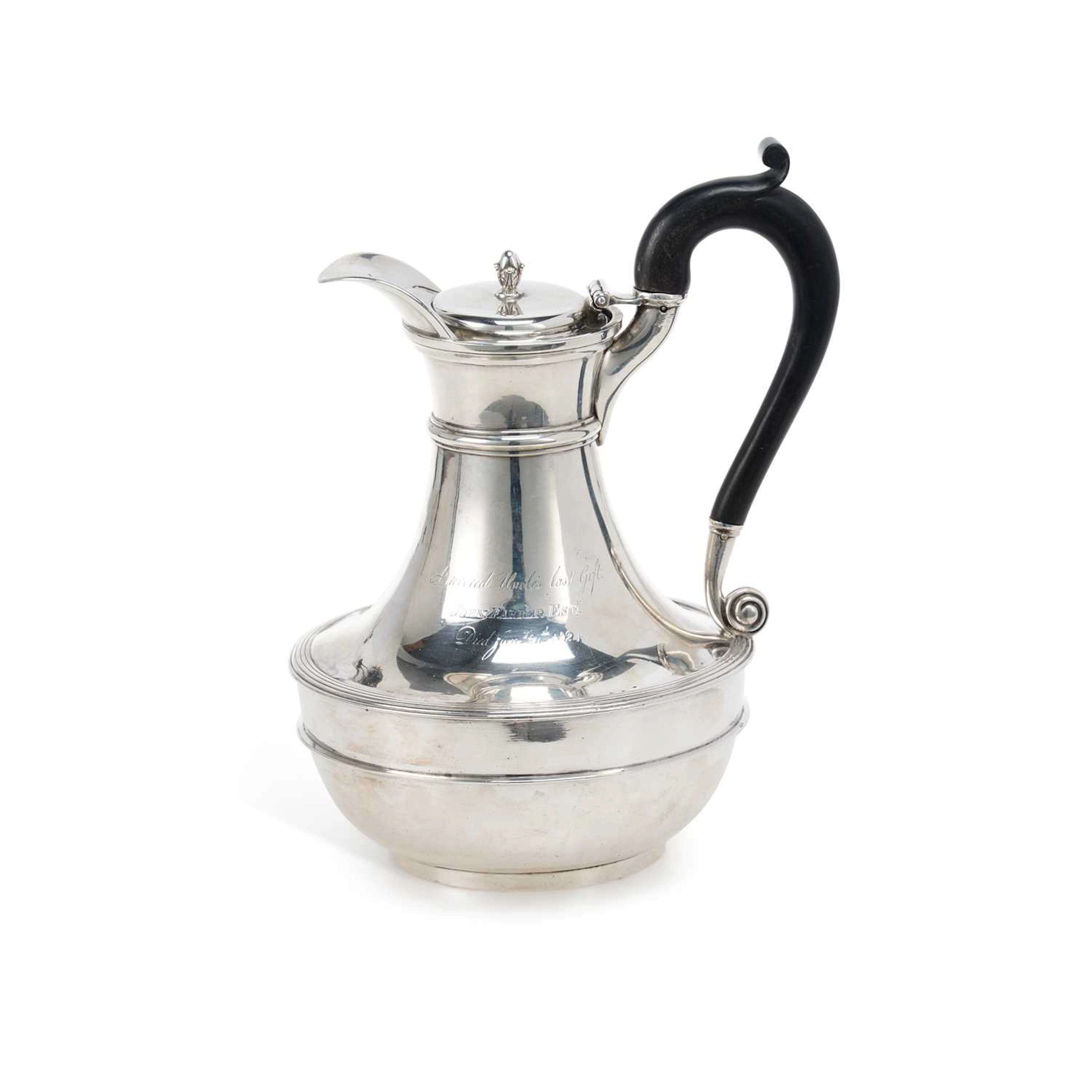 PAUL STORR: A GEORGE III SILVER HOT WATER JUG