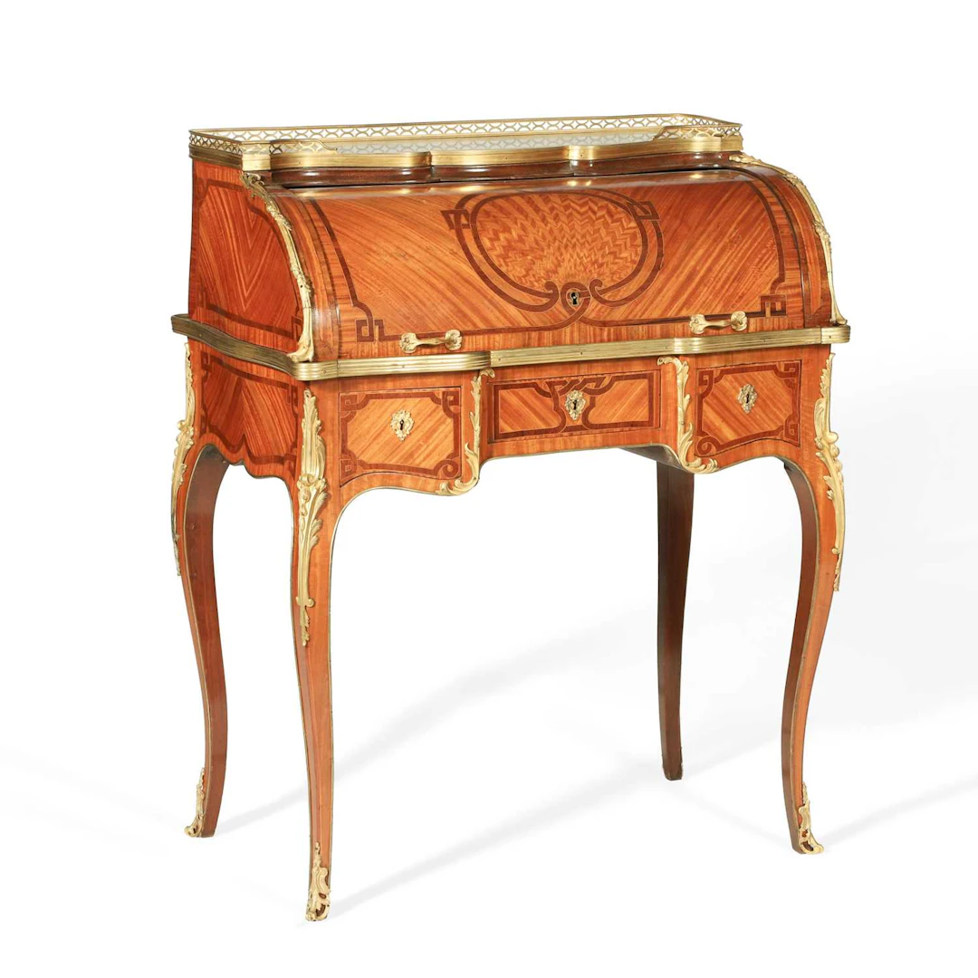 A FRENCH TRANSITIONAL STYLE BOIS SATINÉ, PALISANDER, PARQUETRY AND