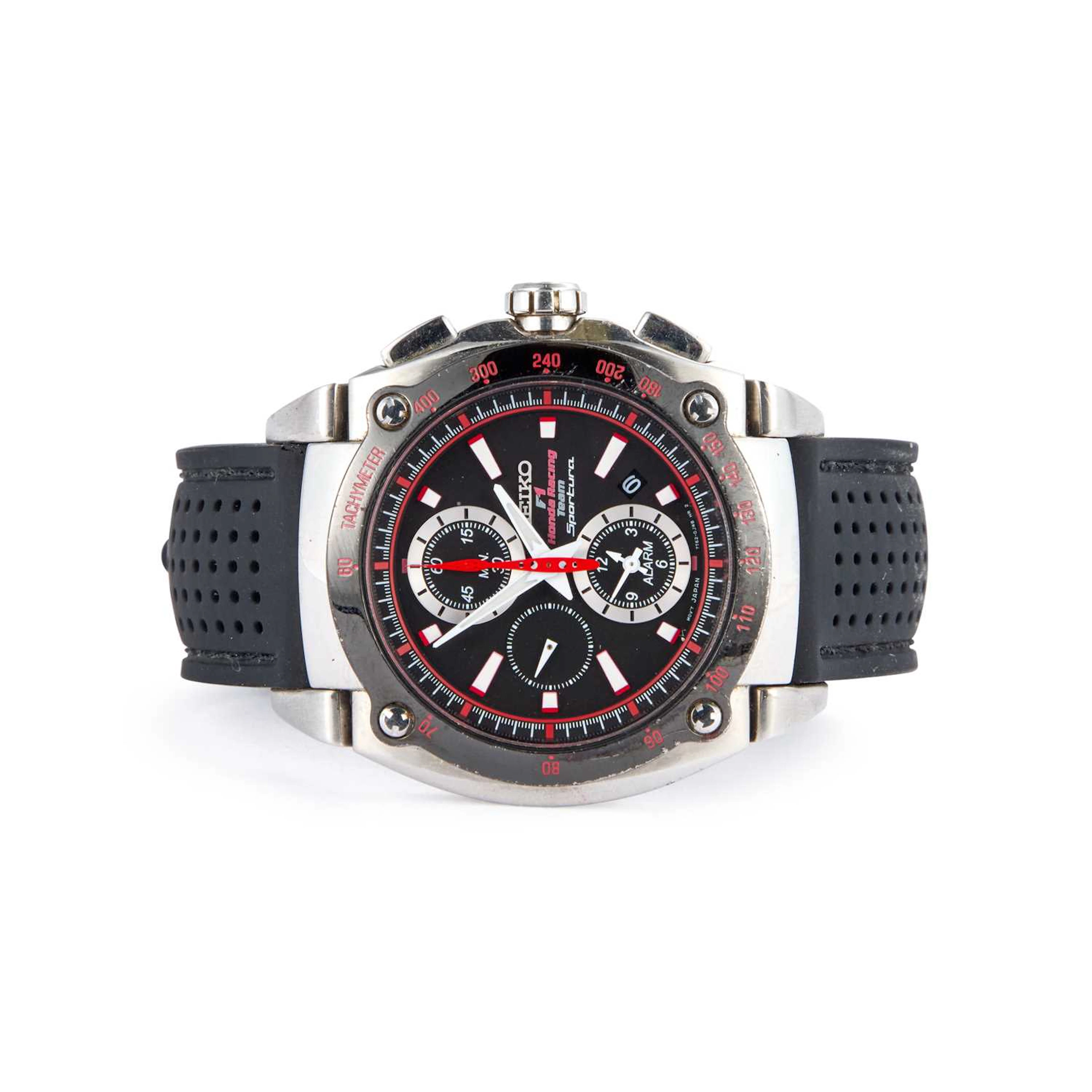 A GENTS STEEL SEIKO HONDA RACING TEAM STRAP WATCH